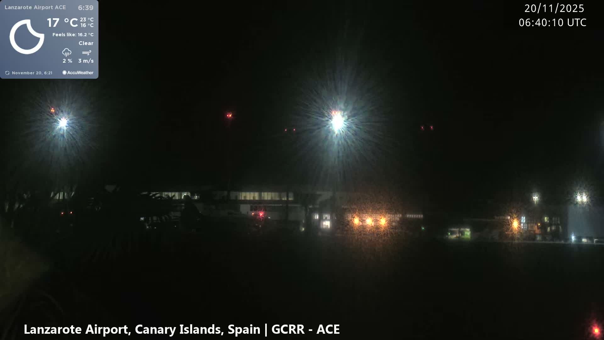 Lanzarote Airport from Inside Live Cam ACE/GCRR - Las Palmas , Canary Islands ,  Spain