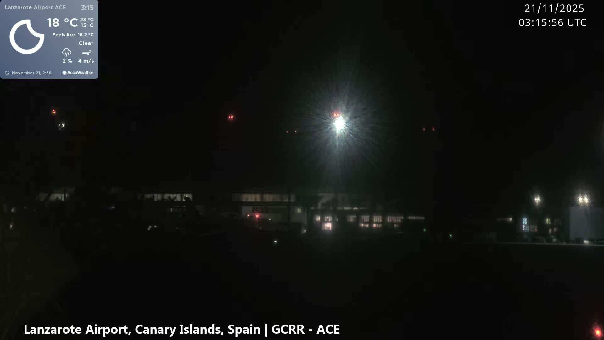 Lanzarote Airport from Inside Live Cam ACE/GCRR - Las Palmas , Canary Islands ,  Spain
