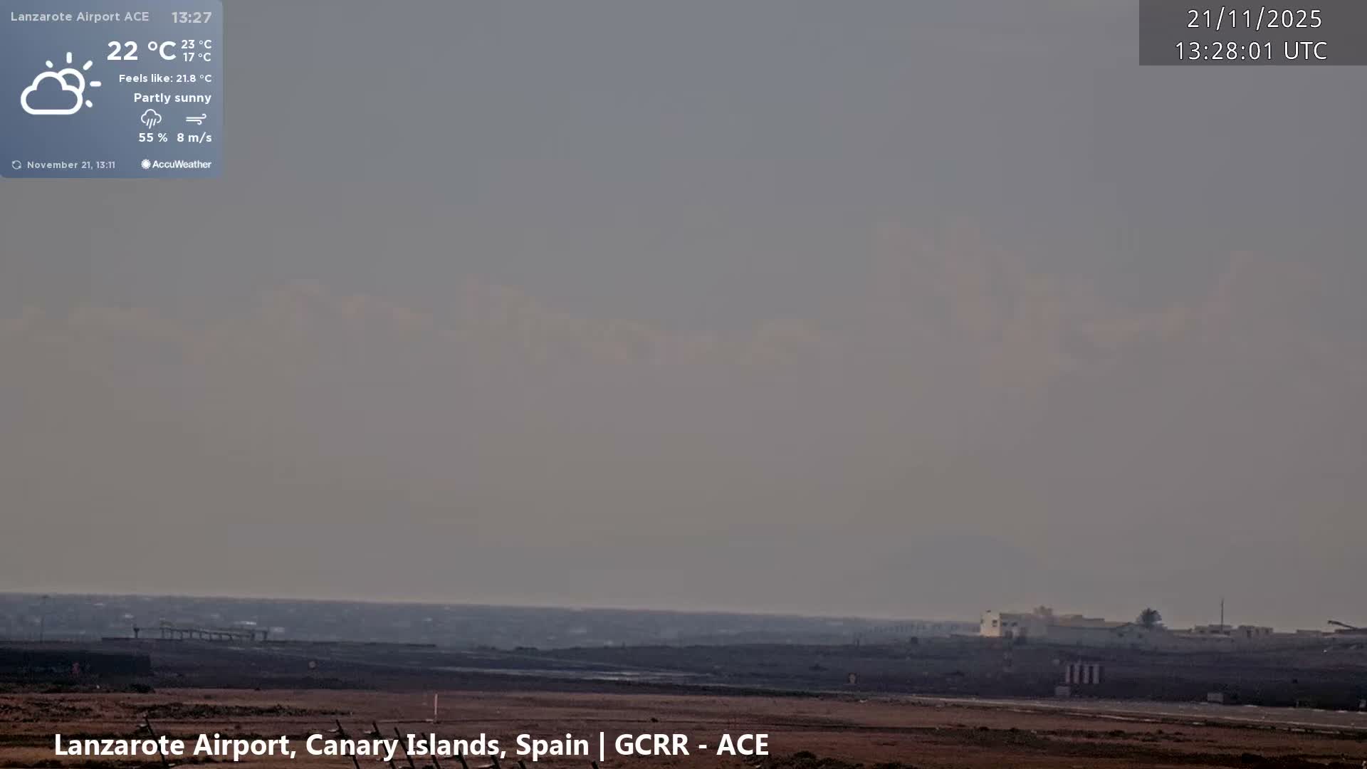 Lanzarote Airport from Inside Live Cam ACE/GCRR - Las Palmas , Canary Islands ,  Spain