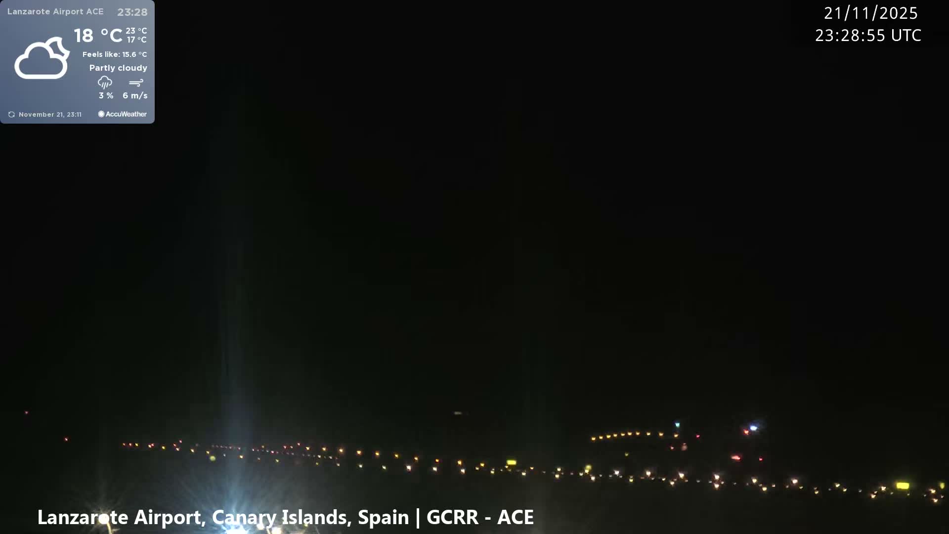 Lanzarote Airport from Inside Live Cam ACE/GCRR - Las Palmas , Canary Islands ,  Spain