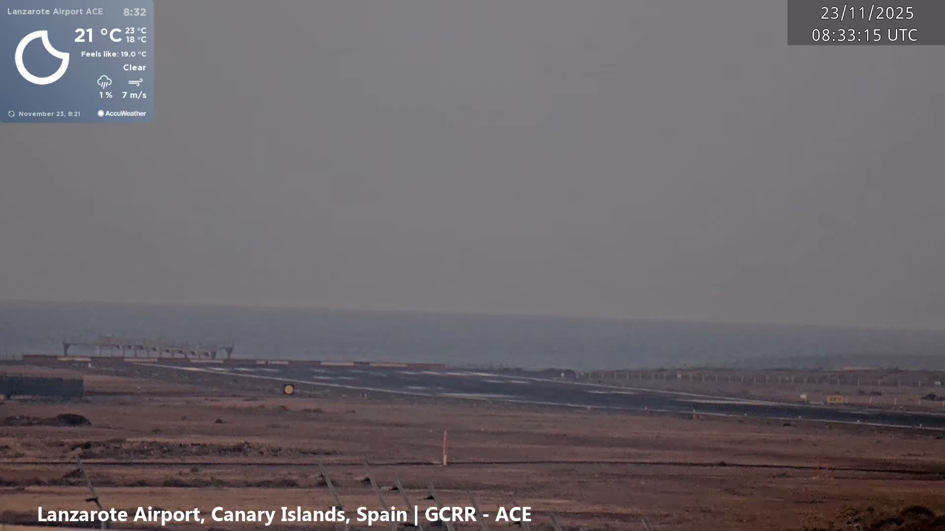 Lanzarote Airport from Inside Live Cam ACE/GCRR - Las Palmas , Canary Islands ,  Spain