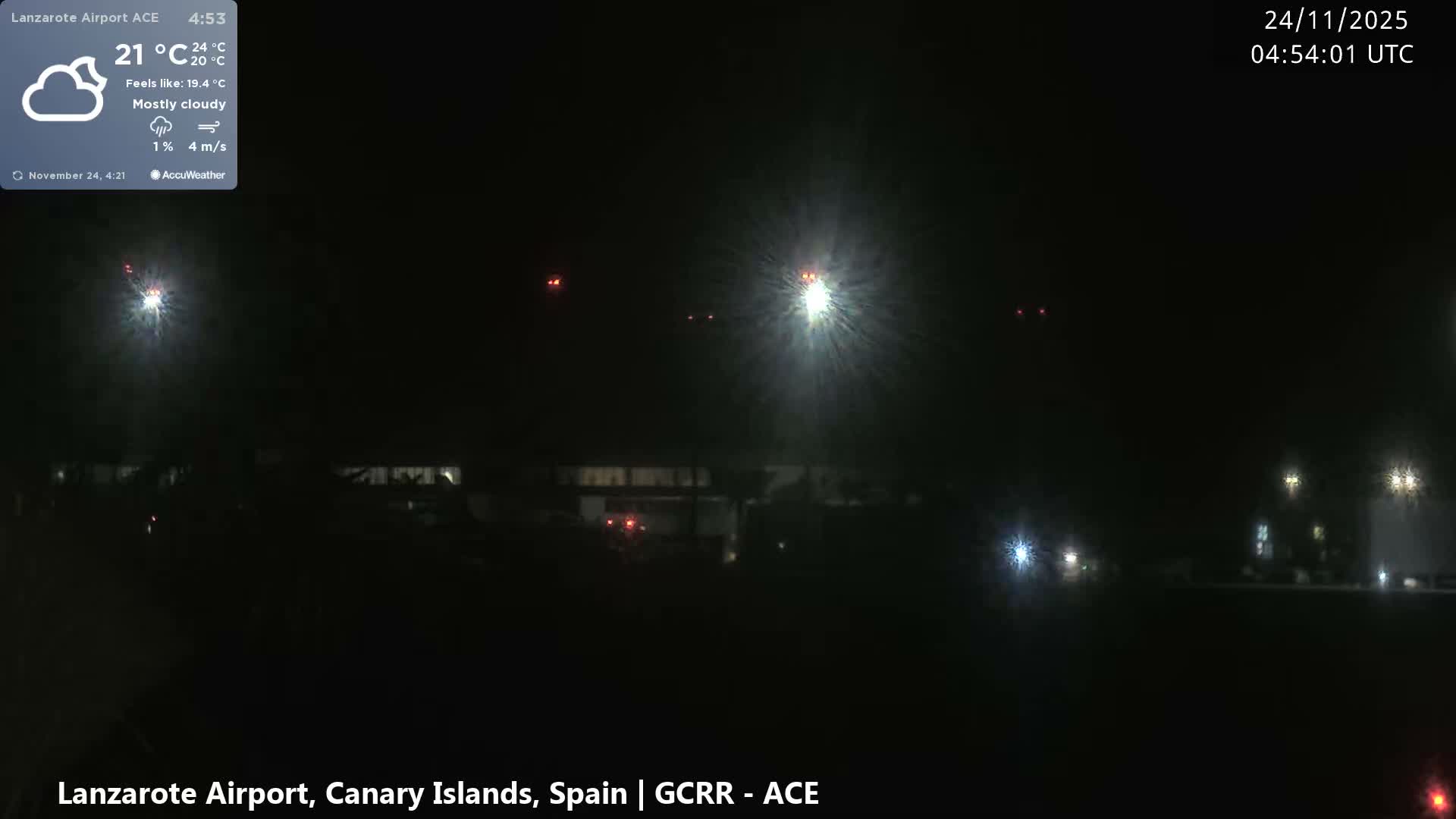 Lanzarote Airport from Inside Live Cam ACE/GCRR - Las Palmas , Canary Islands ,  Spain