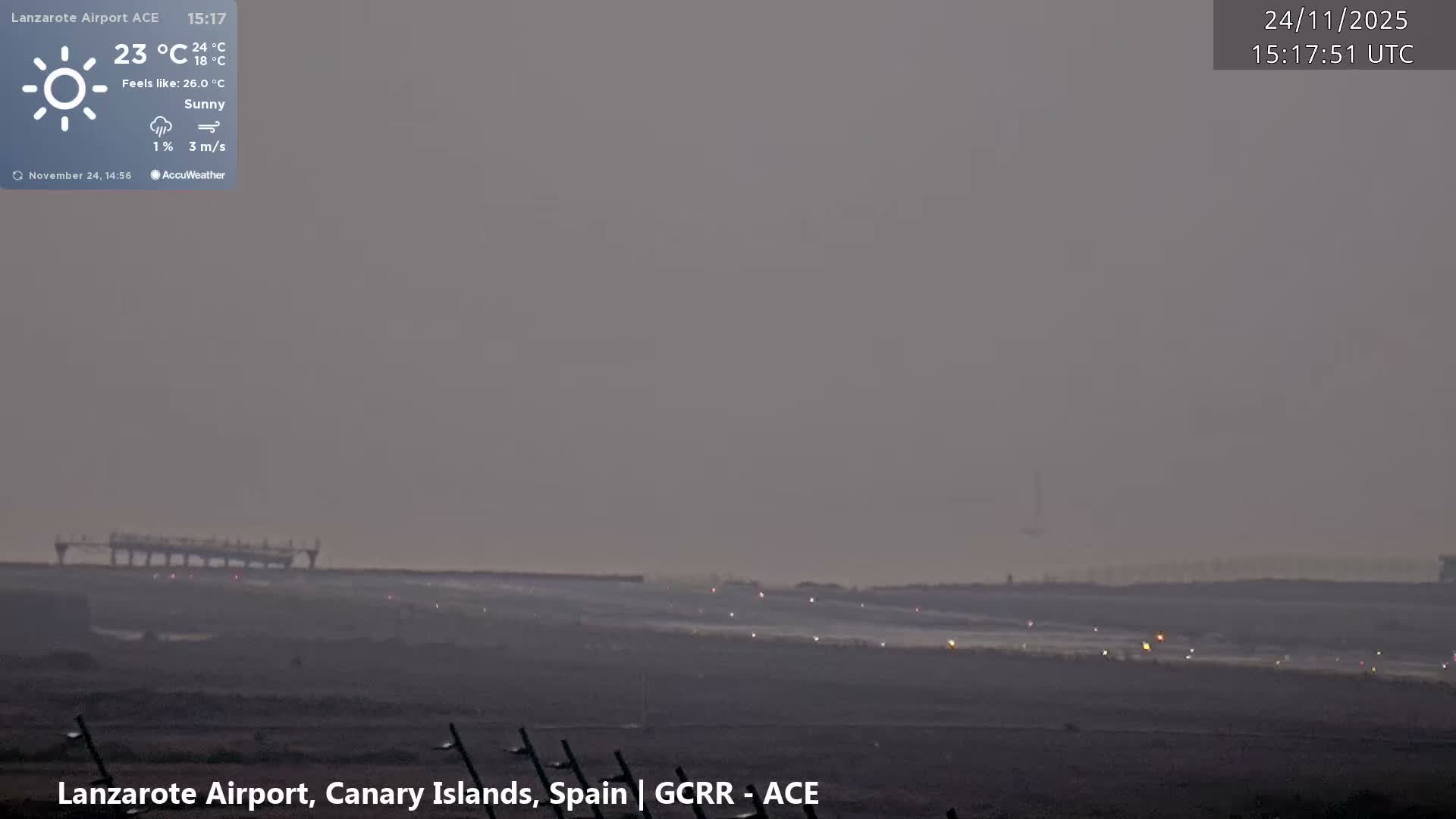 Lanzarote Airport from Inside Live Cam ACE/GCRR - Las Palmas , Canary Islands ,  Spain