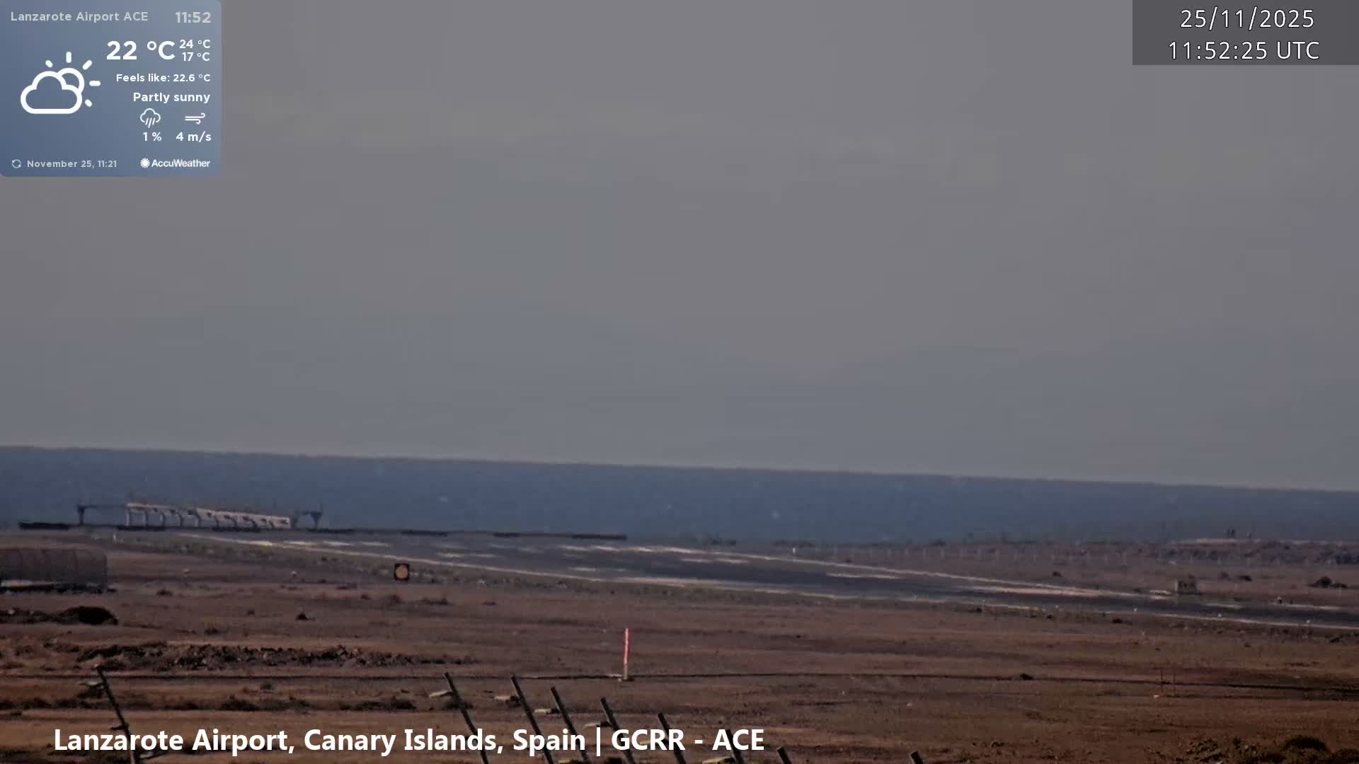 Lanzarote Airport from Inside Live Cam ACE/GCRR - Las Palmas , Canary Islands ,  Spain
