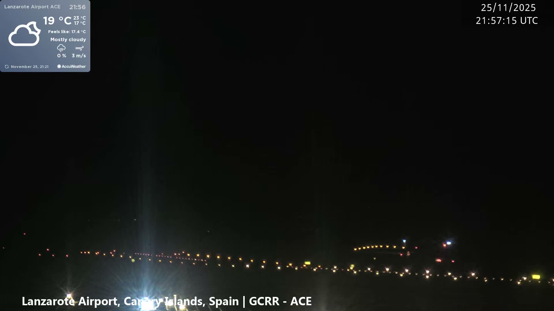 Lanzarote Airport from Inside Live Cam ACE/GCRR - Las Palmas , Canary Islands ,  Spain