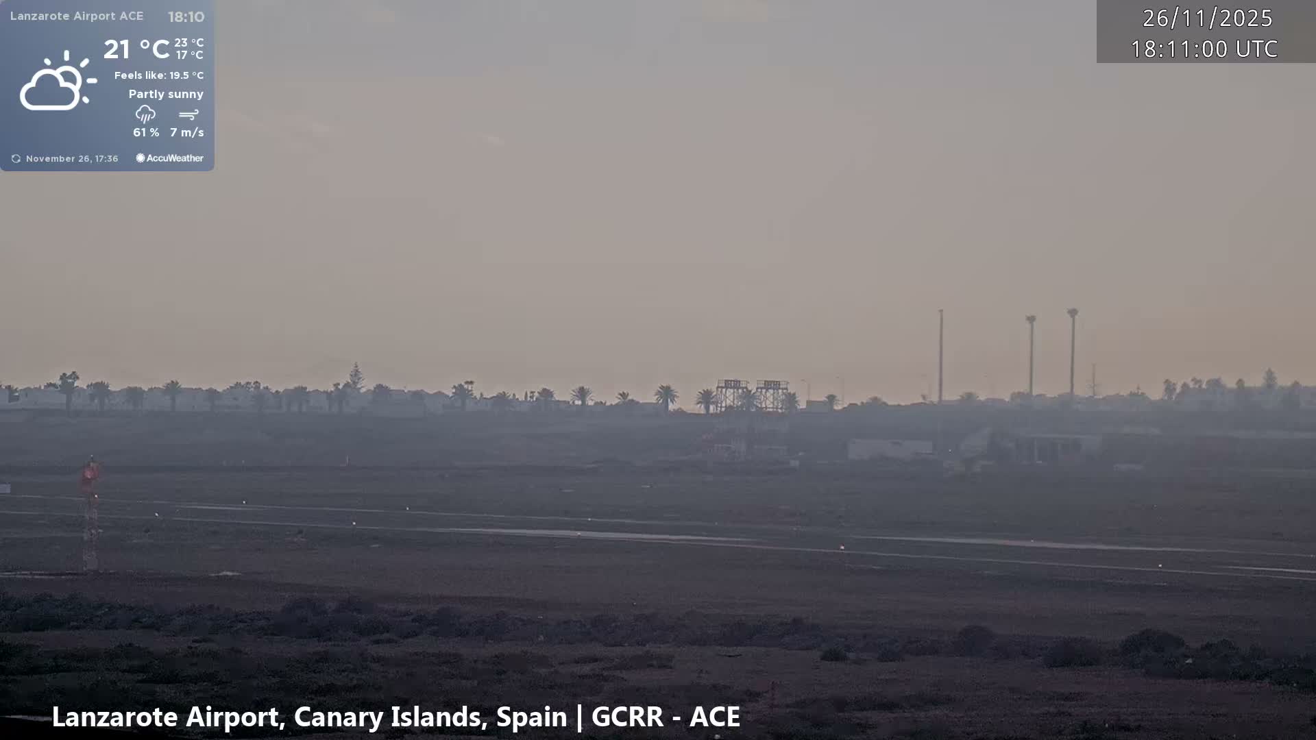 Lanzarote Airport from Inside Live Cam ACE/GCRR - Las Palmas , Canary Islands ,  Spain
