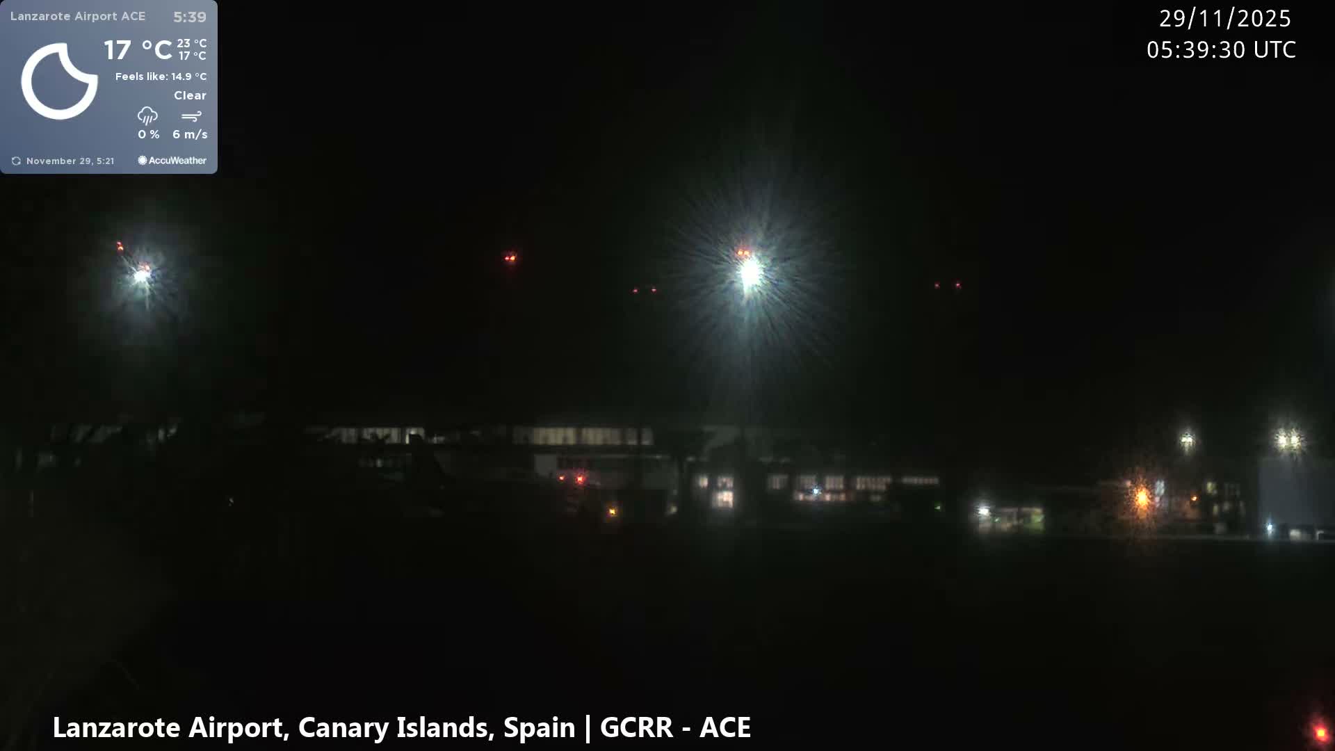 Lanzarote Airport from Inside Live Cam ACE/GCRR - Las Palmas , Canary Islands ,  Spain