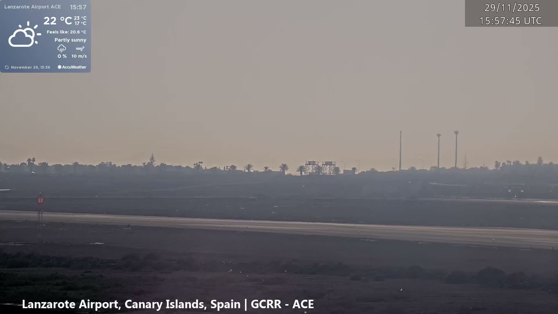 Lanzarote Airport from Inside Live Cam ACE/GCRR - Las Palmas , Canary Islands ,  Spain