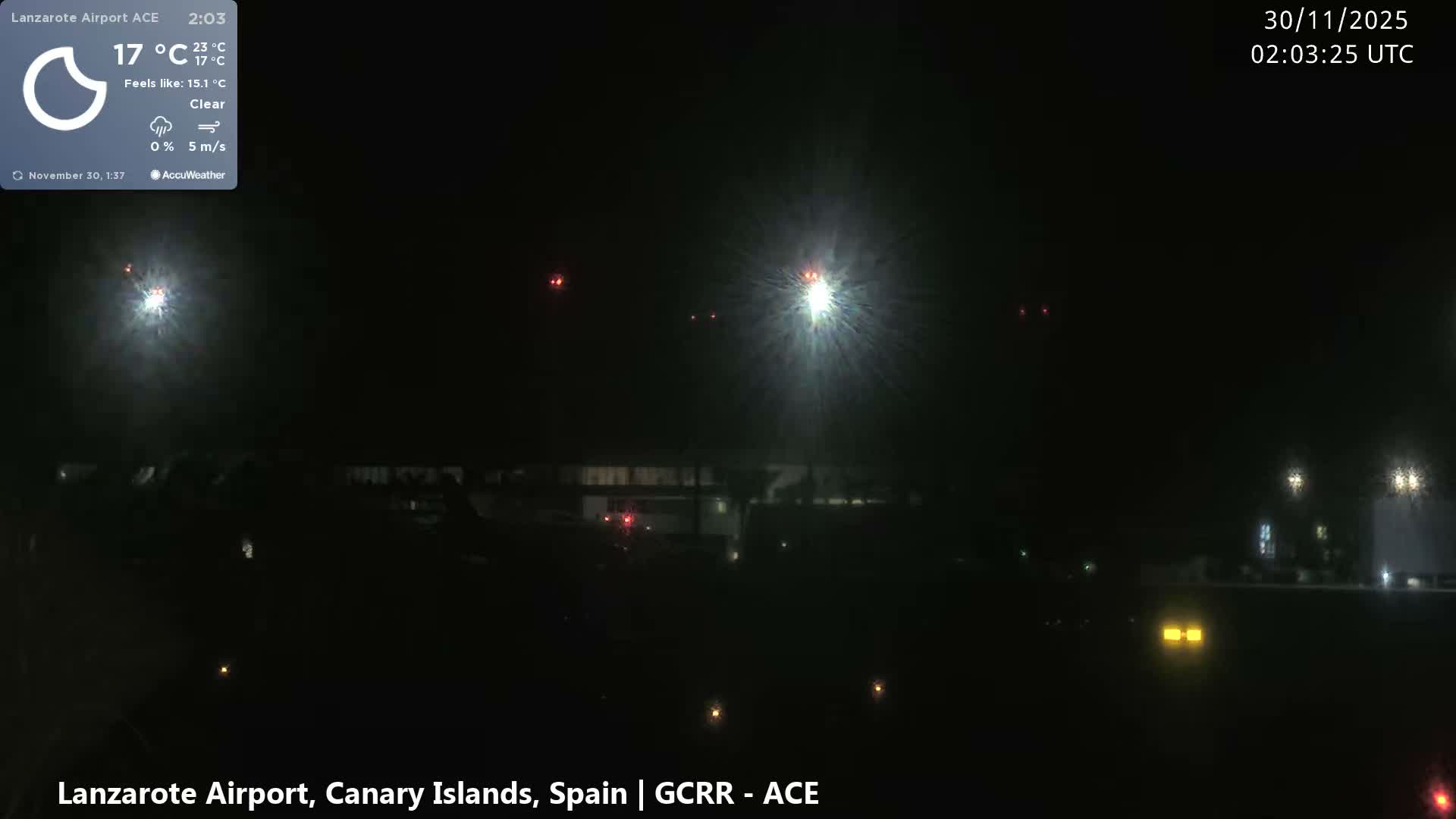 Lanzarote Airport from Inside Live Cam ACE/GCRR - Las Palmas , Canary Islands ,  Spain
