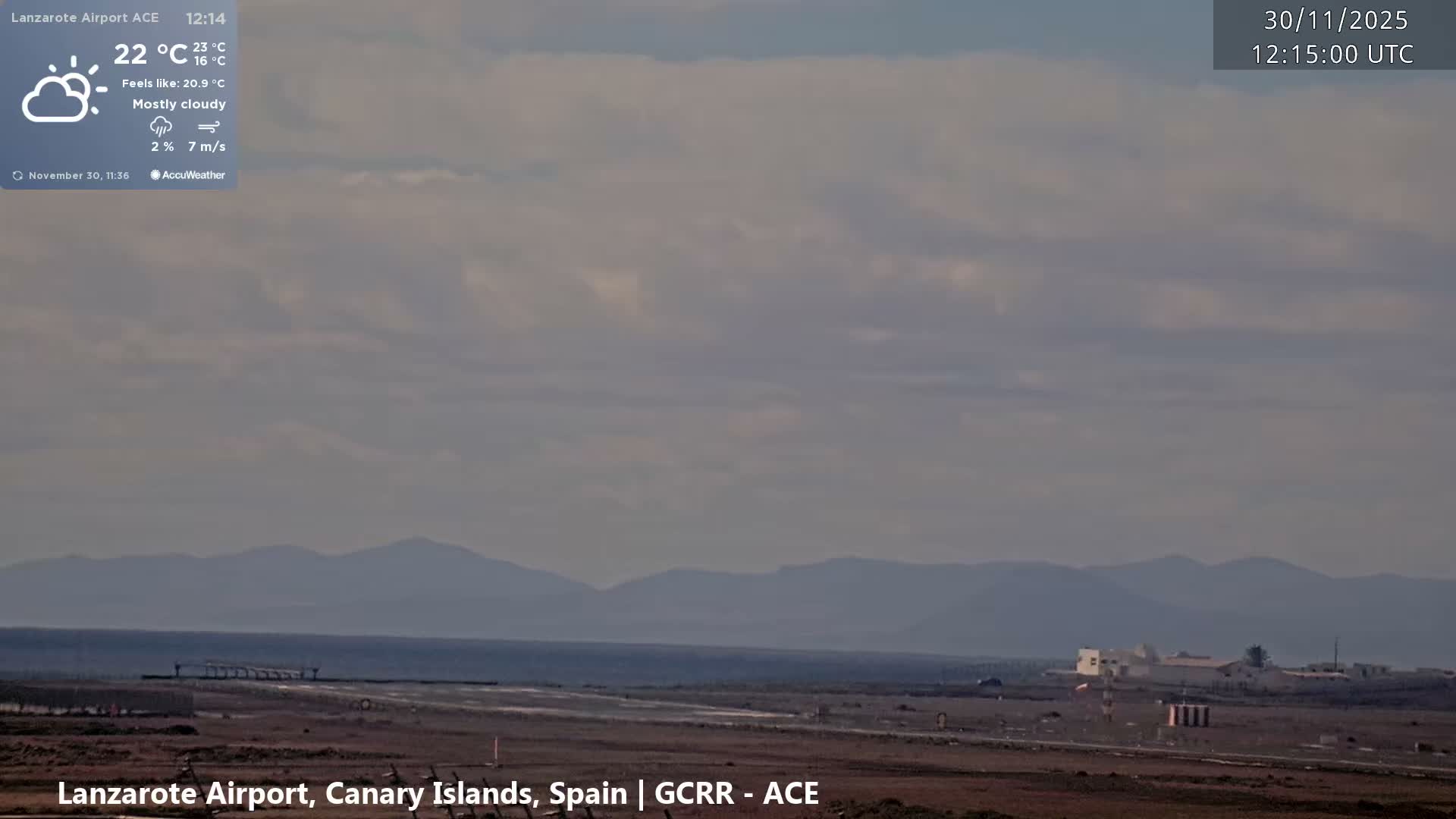 Lanzarote Airport from Inside Live Cam ACE/GCRR - Las Palmas , Canary Islands ,  Spain