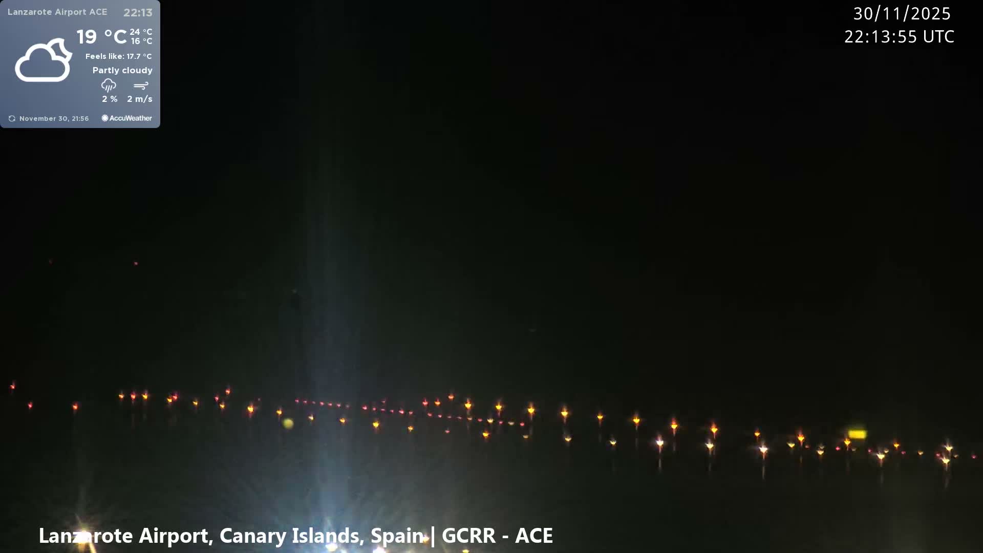 Lanzarote Airport from Inside Live Cam ACE/GCRR - Las Palmas , Canary Islands ,  Spain