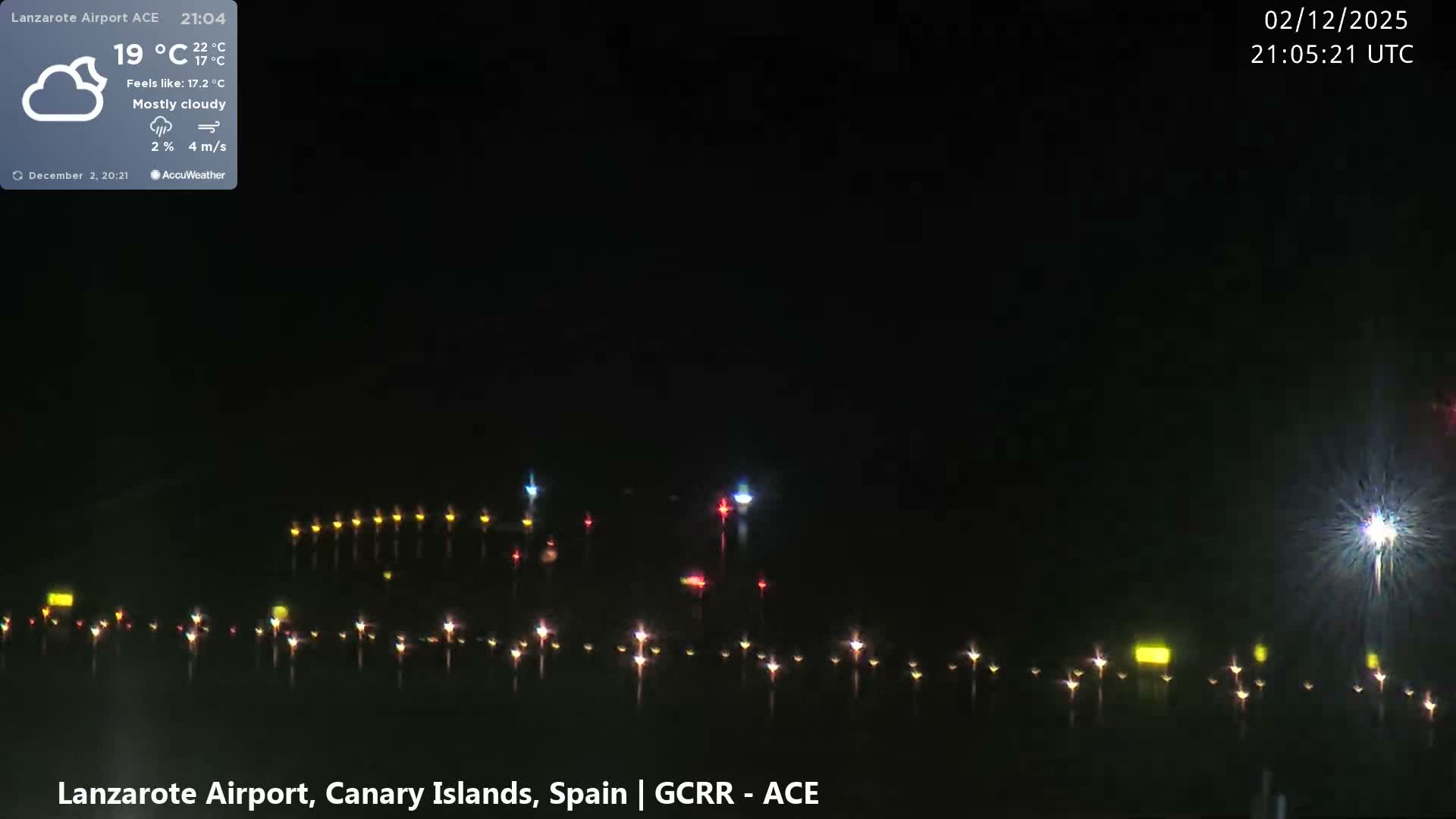 Lanzarote Airport from Inside Live Cam ACE/GCRR - Las Palmas , Canary Islands ,  Spain
