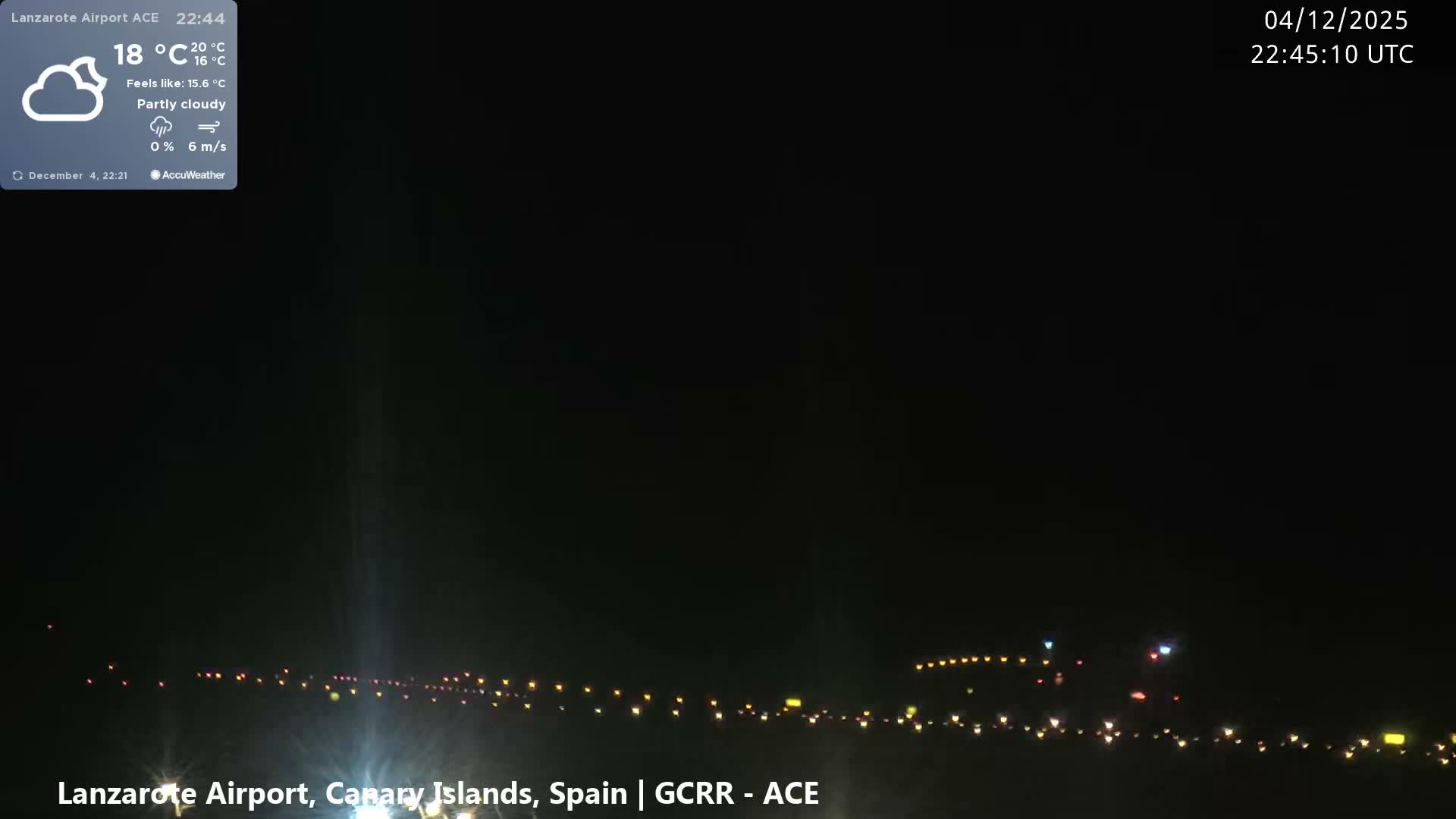 Lanzarote Airport from Inside Live Cam ACE/GCRR - Las Palmas , Canary Islands ,  Spain
