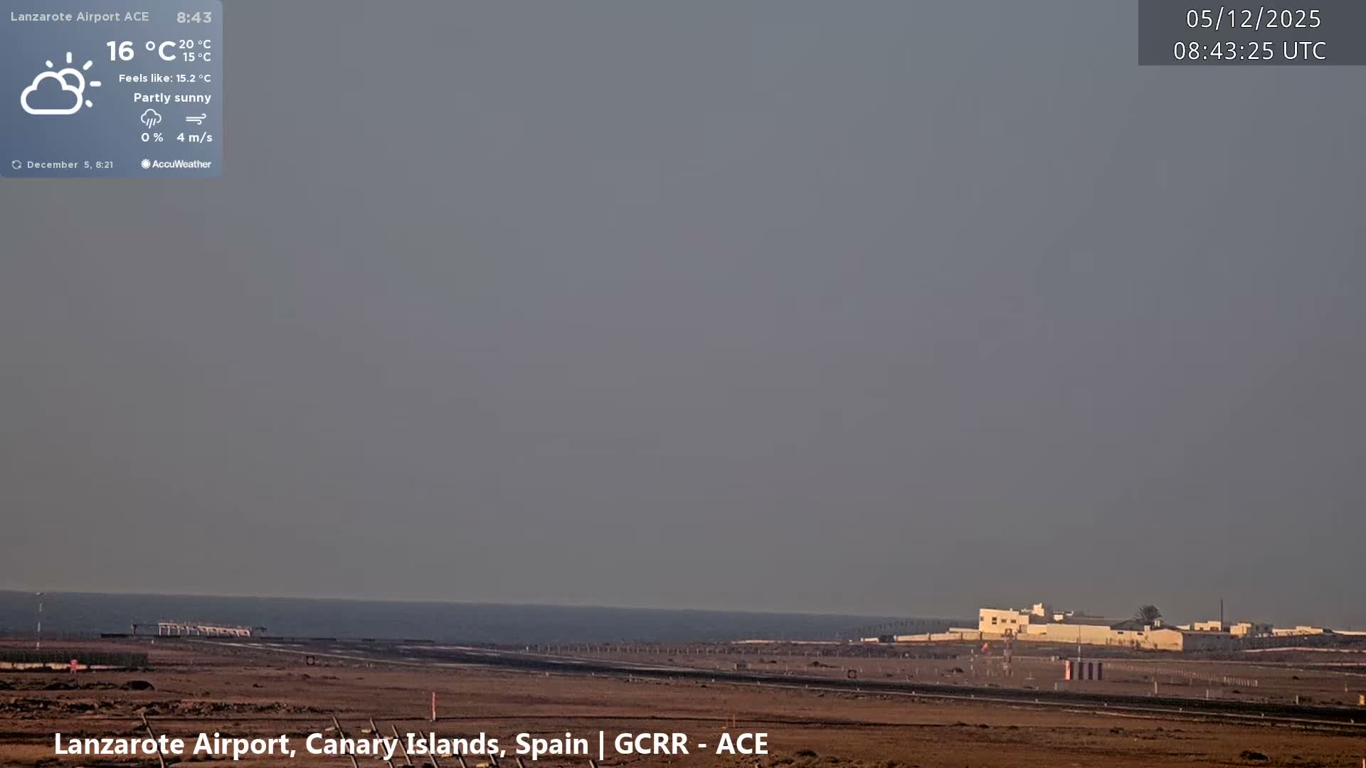 Lanzarote Airport from Inside Live Cam ACE/GCRR - Las Palmas , Canary Islands ,  Spain