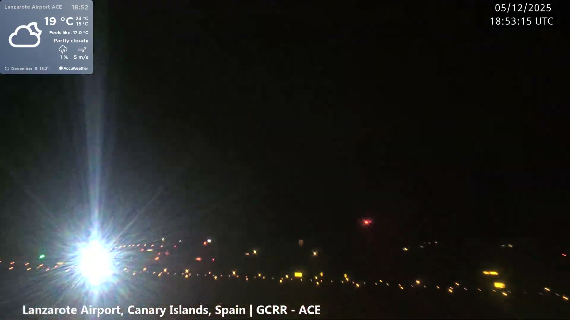 Lanzarote Airport from Inside Live Cam ACE/GCRR - Las Palmas , Canary Islands ,  Spain