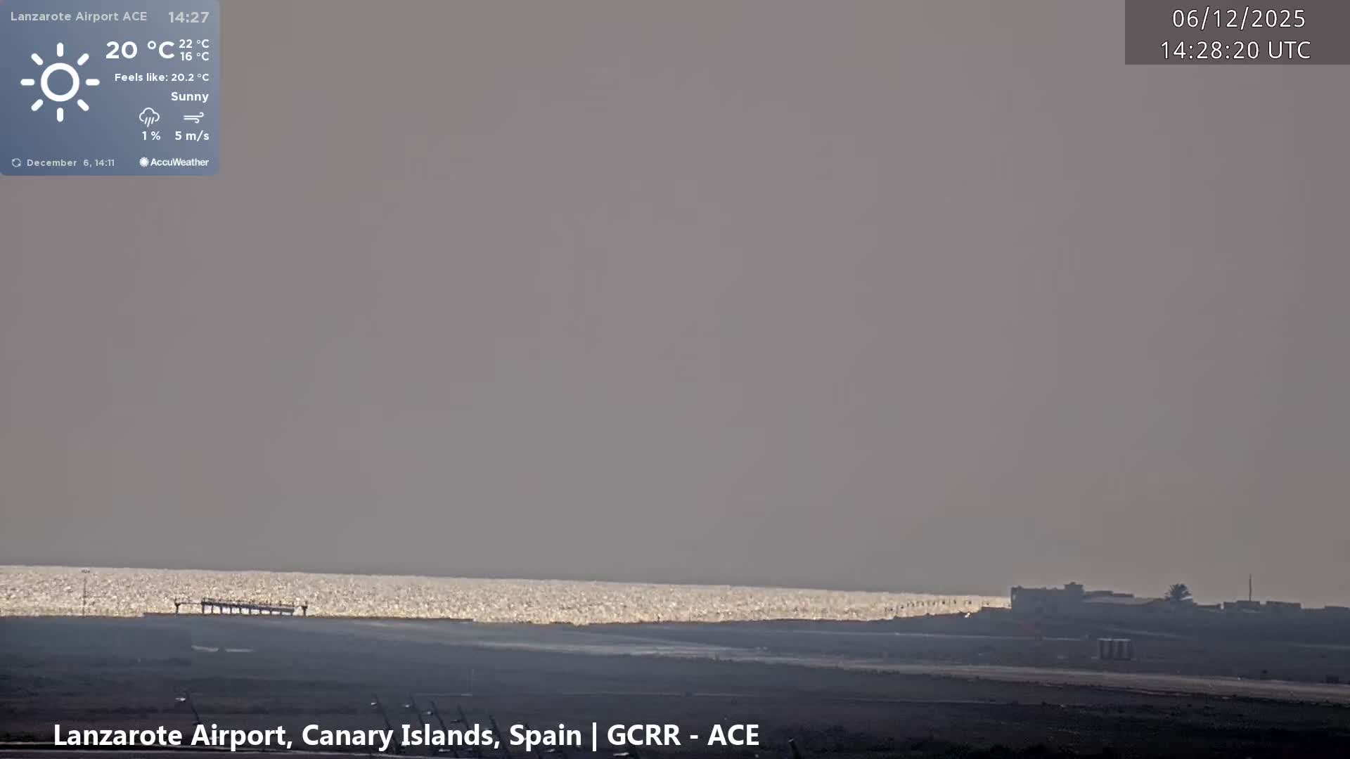 Lanzarote Airport from Inside Live Cam ACE/GCRR - Las Palmas , Canary Islands ,  Spain