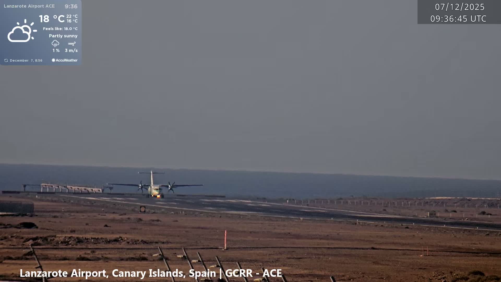 Lanzarote Airport from Inside Live Cam ACE/GCRR - Las Palmas , Canary Islands ,  Spain