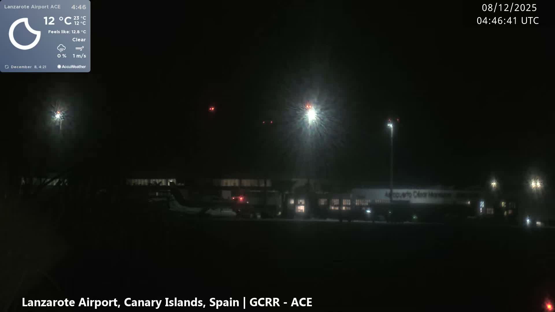 Lanzarote Airport from Inside Live Cam ACE/GCRR - Las Palmas , Canary Islands ,  Spain