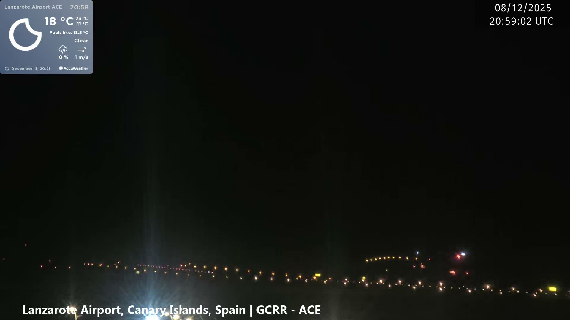 Lanzarote Airport from Inside Live Cam ACE/GCRR - Las Palmas , Canary Islands ,  Spain