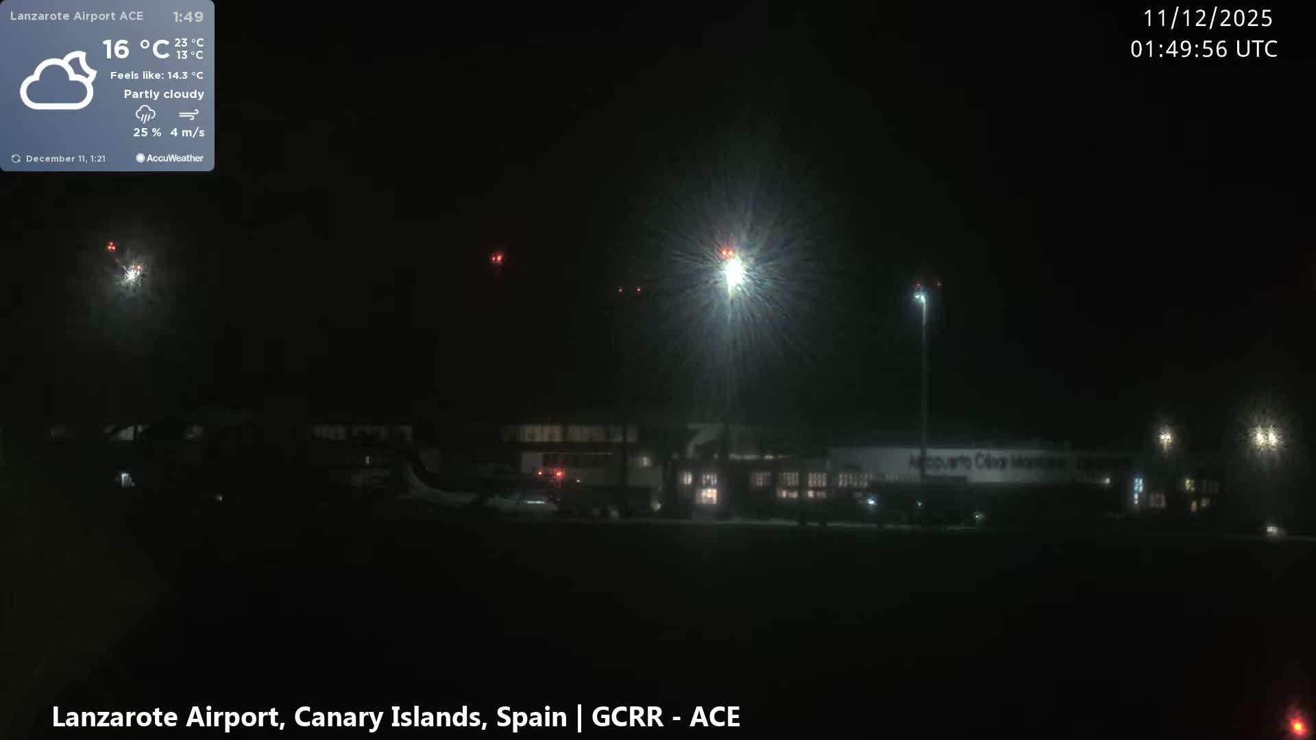 Lanzarote Airport from Inside Live Cam ACE/GCRR - Las Palmas , Canary Islands ,  Spain