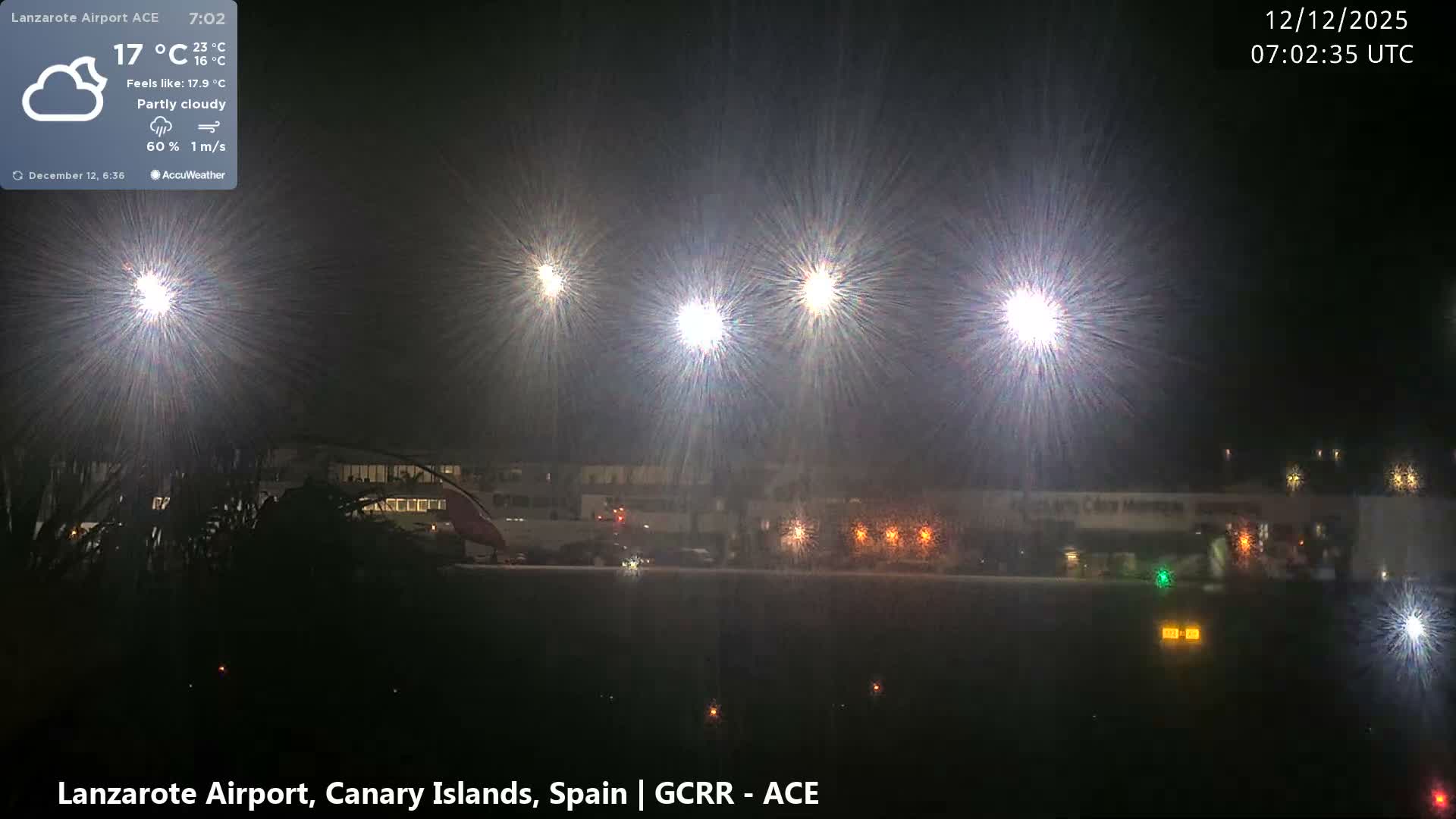 Lanzarote Airport from Inside Live Cam ACE/GCRR - Las Palmas , Canary Islands ,  Spain