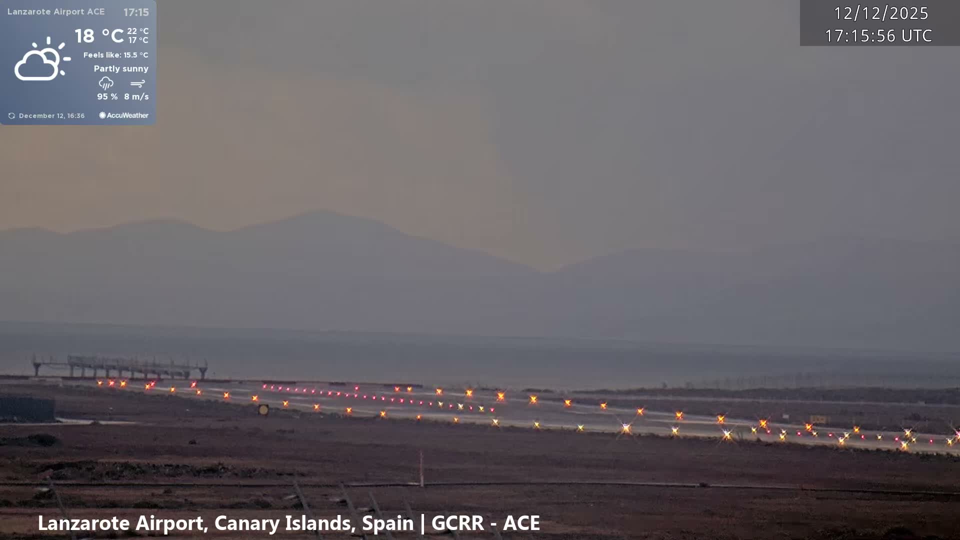 Lanzarote Airport from Inside Live Cam ACE/GCRR - Las Palmas , Canary Islands ,  Spain