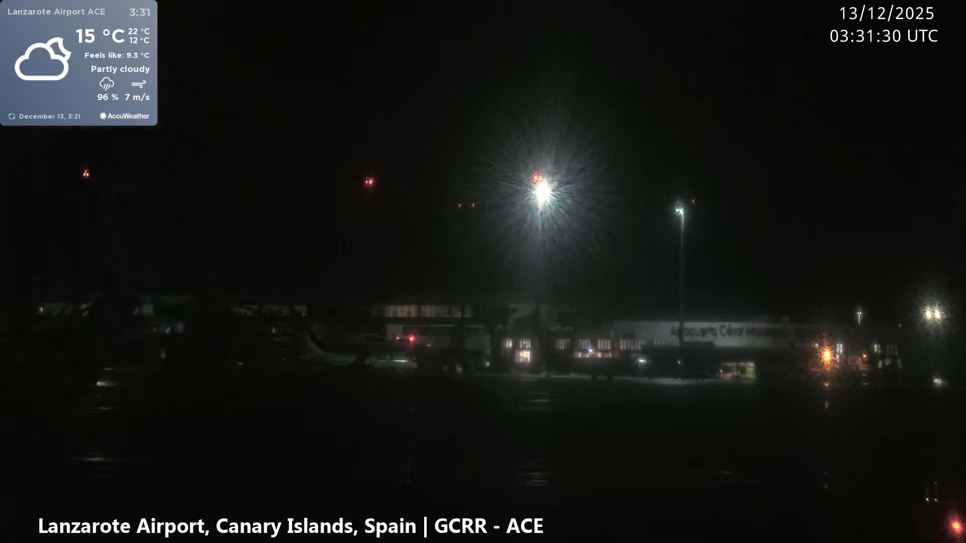 Lanzarote Airport from Inside Live Cam ACE/GCRR - Las Palmas , Canary Islands ,  Spain