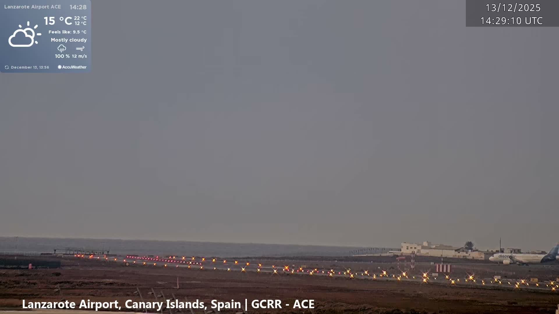 Lanzarote Airport from Inside Live Cam ACE/GCRR - Las Palmas , Canary Islands ,  Spain
