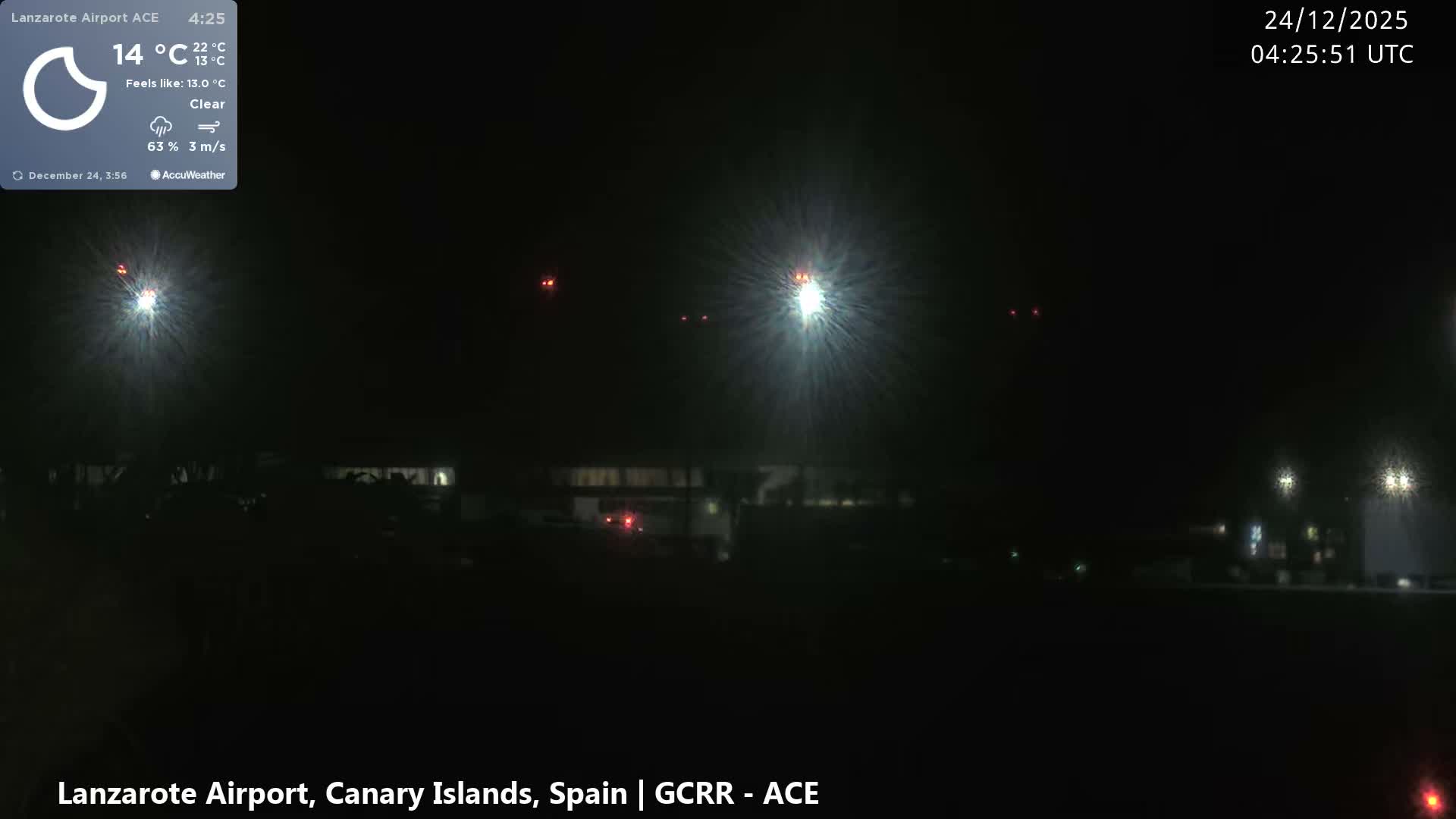Lanzarote Airport from Inside Live Cam ACE/GCRR - Las Palmas , Canary Islands ,  Spain