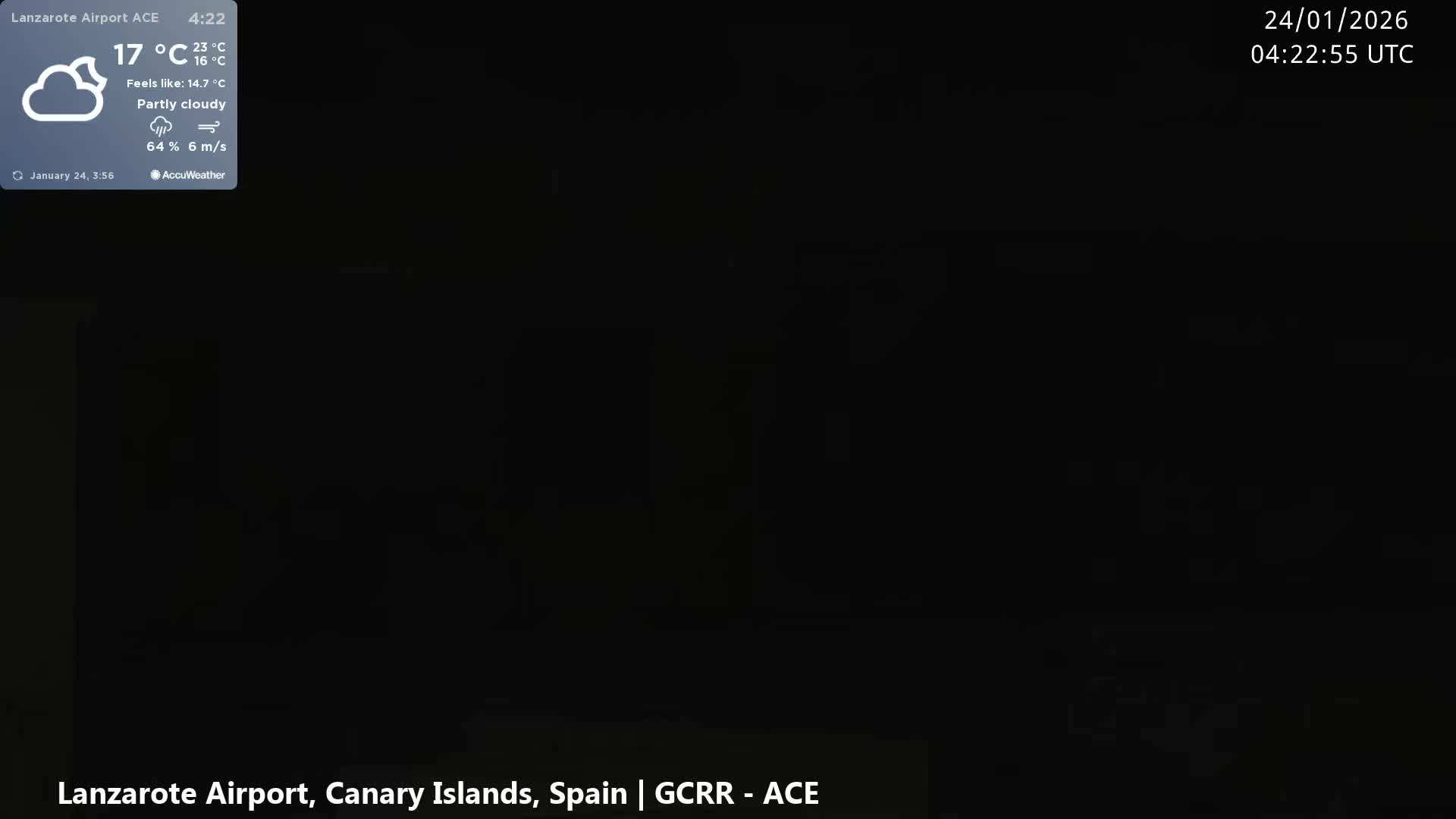 Lanzarote Airport from Inside Live Cam ACE/GCRR - Las Palmas , Canary Islands ,  Spain