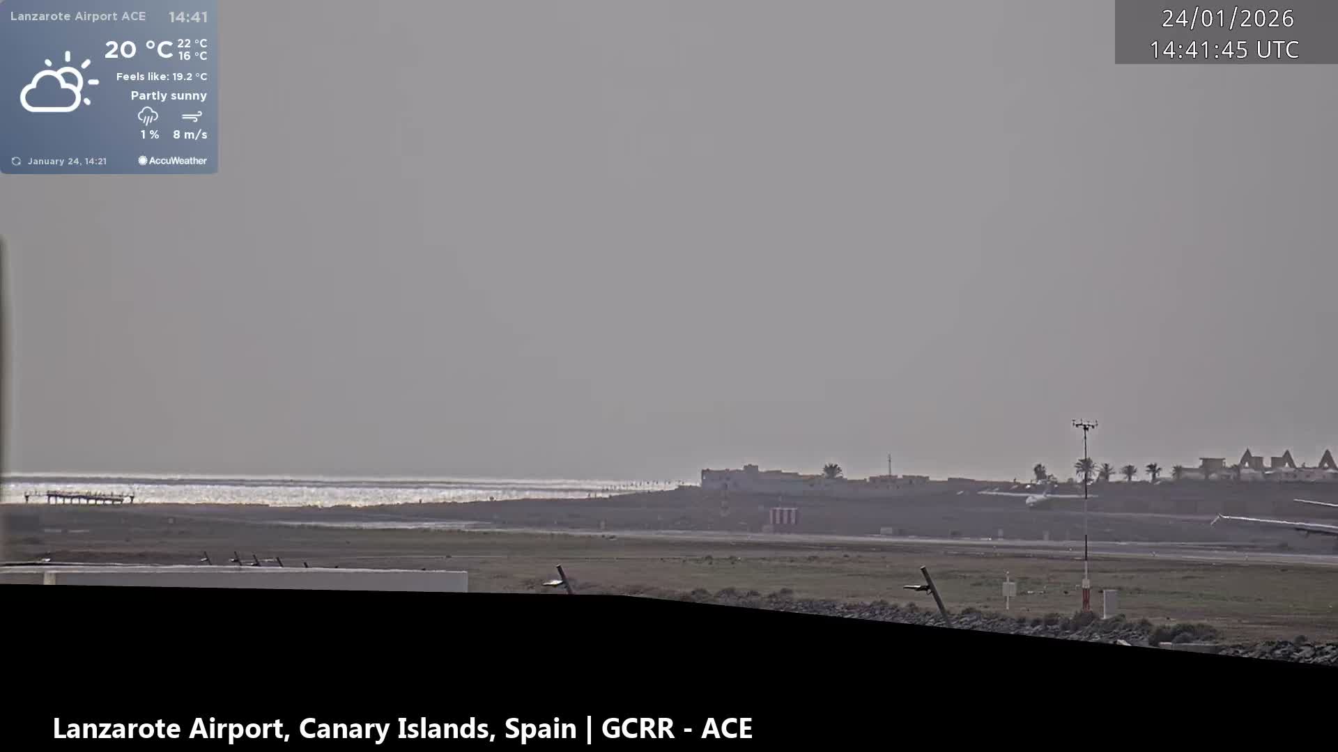 Lanzarote Airport from Inside Live Cam ACE/GCRR - Las Palmas , Canary Islands ,  Spain
