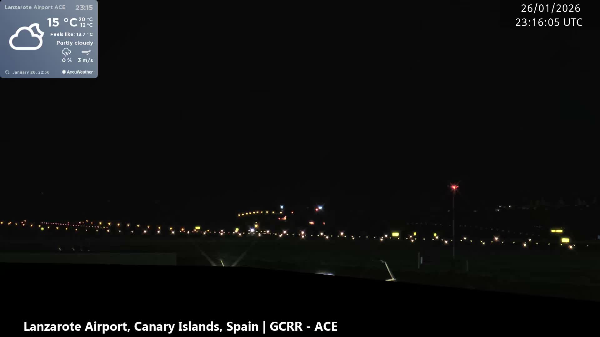 Lanzarote Airport from Inside Live Cam ACE/GCRR - Las Palmas , Canary Islands ,  Spain