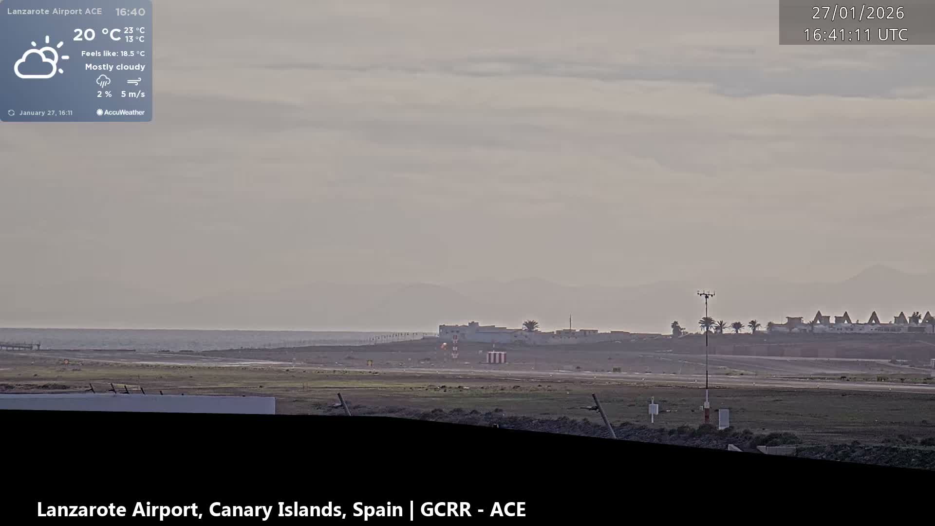 Lanzarote Airport from Inside Live Cam ACE/GCRR - Las Palmas , Canary Islands ,  Spain
