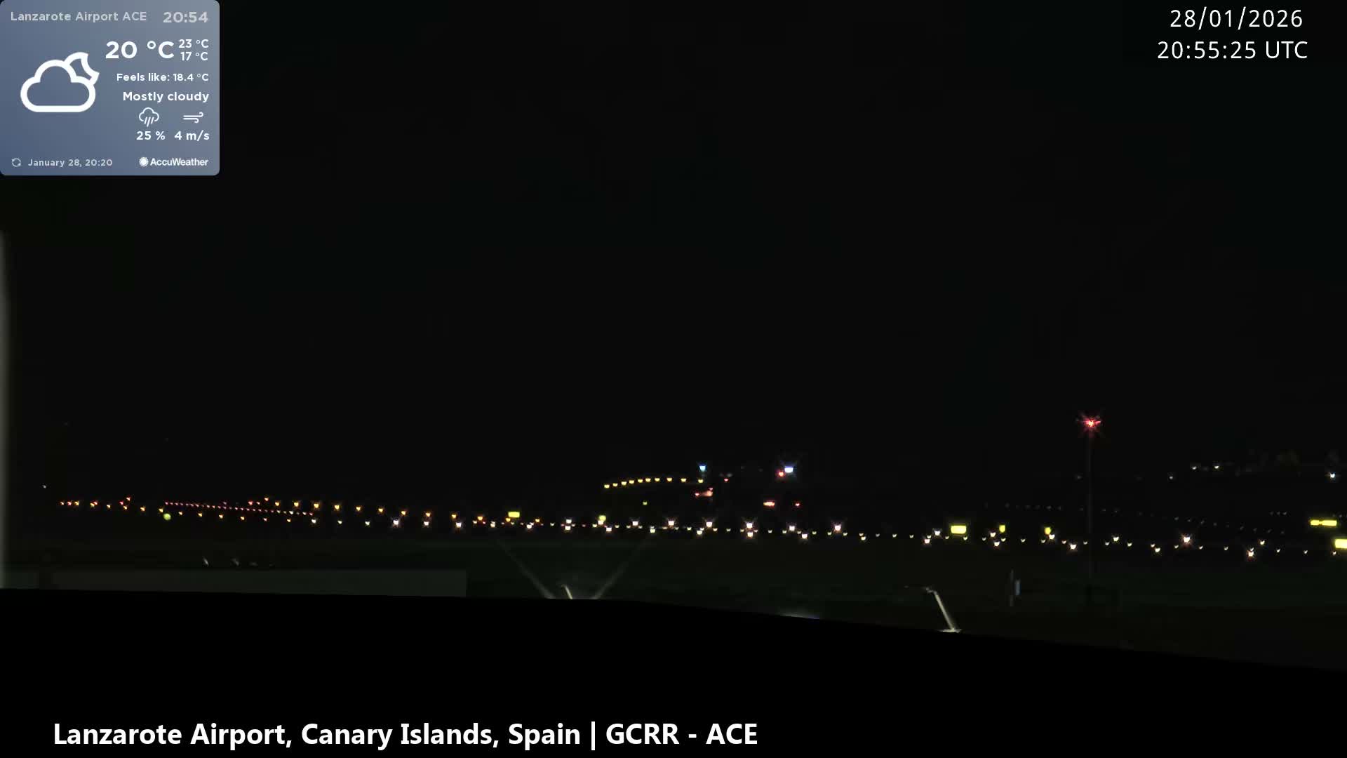 Lanzarote Airport from Inside Live Cam ACE/GCRR - Las Palmas , Canary Islands ,  Spain