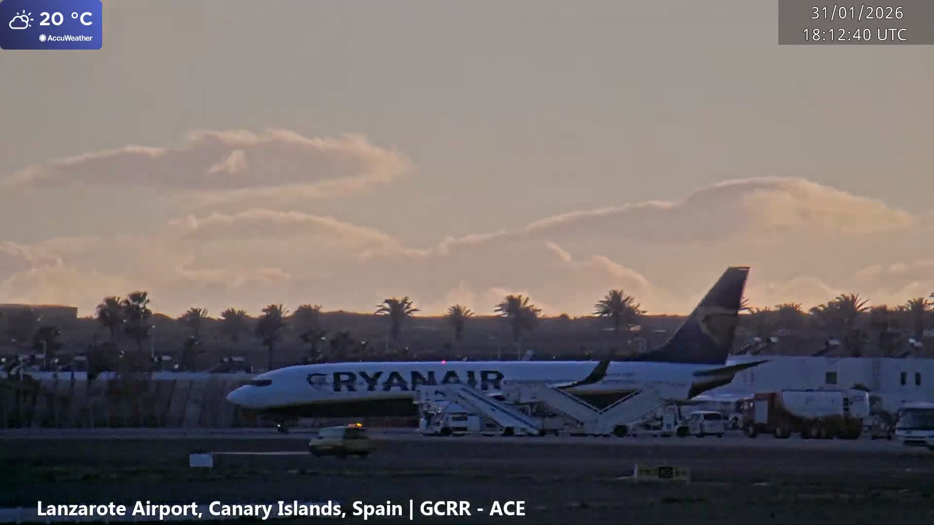 Lanzarote Airport from Inside Live Cam ACE/GCRR - Las Palmas , Canary Islands ,  Spain