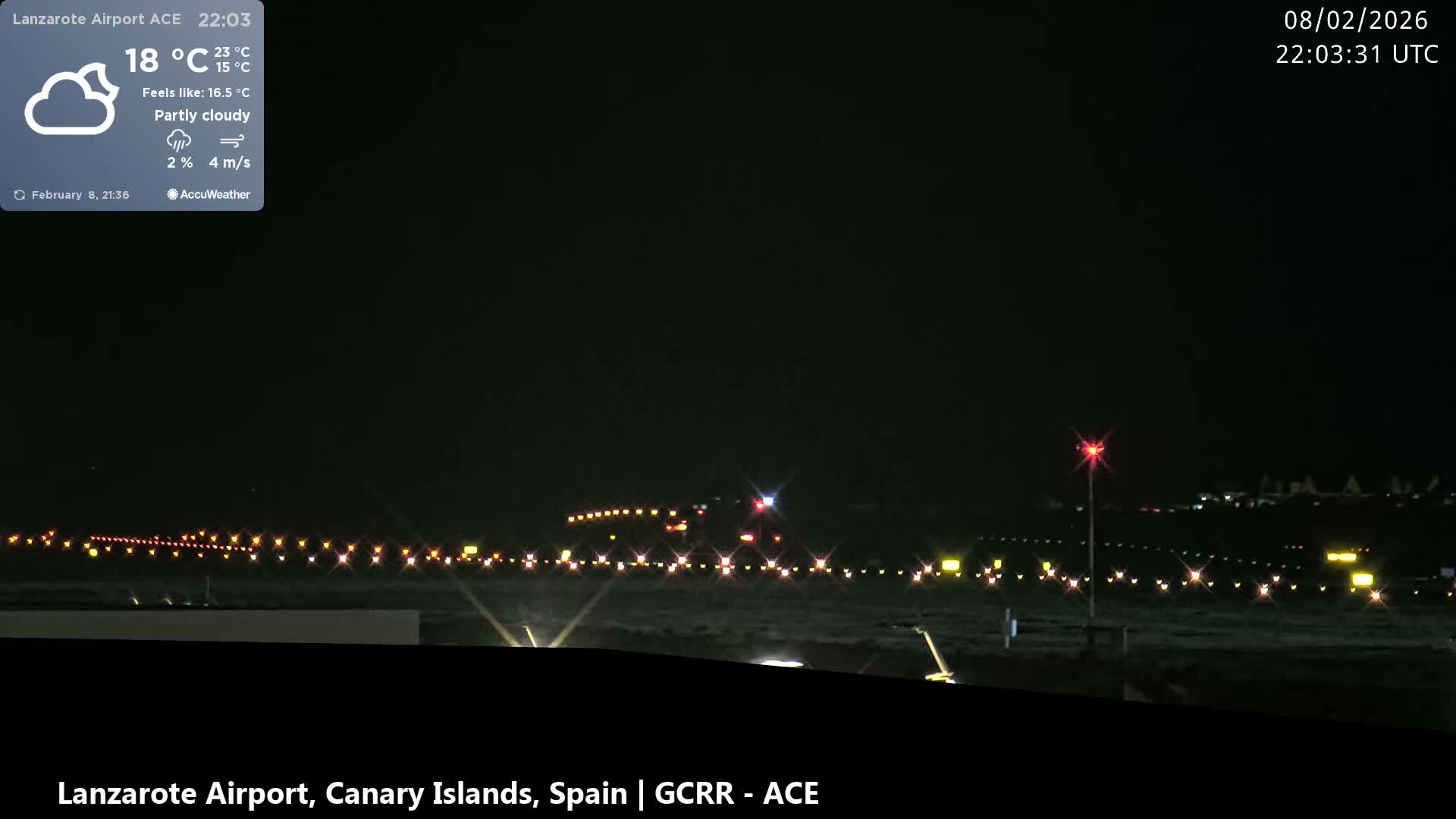 Lanzarote Airport from Inside Live Cam ACE/GCRR - Las Palmas , Canary Islands ,  Spain