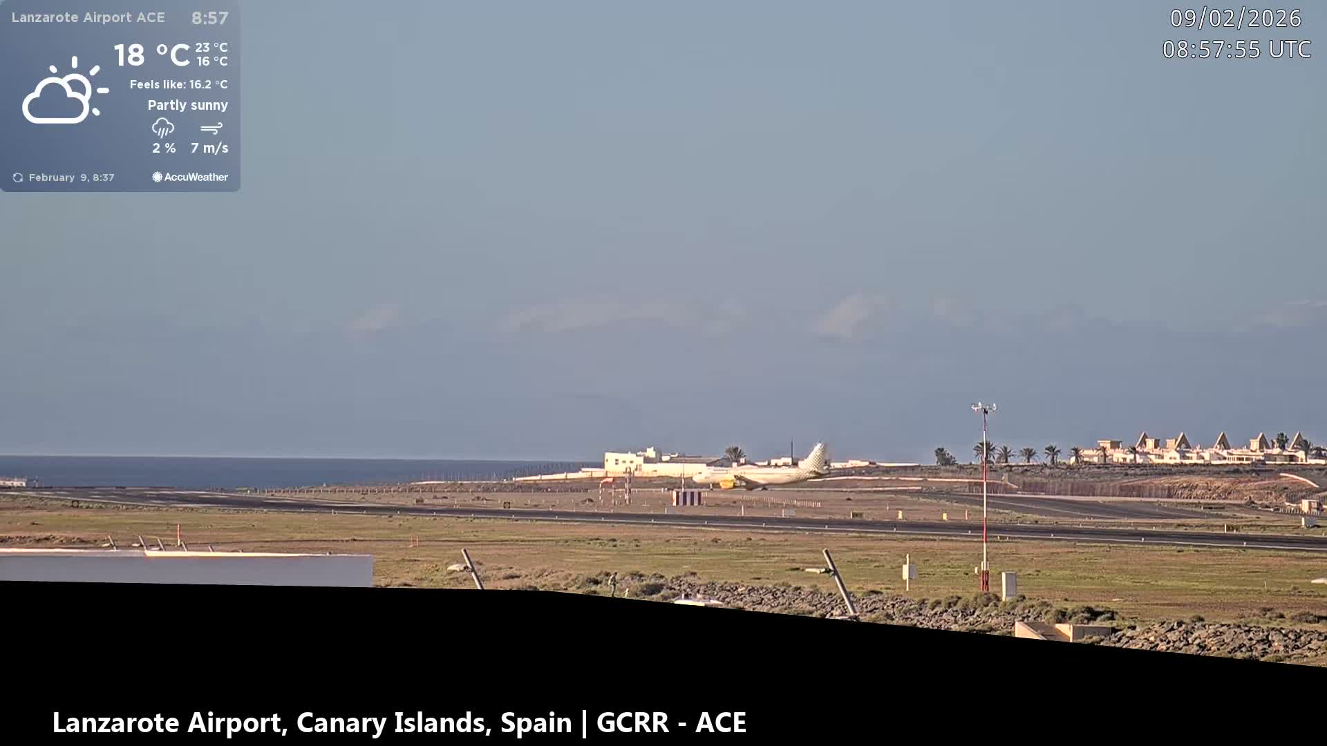 Lanzarote Airport from Inside Live Cam ACE/GCRR - Las Palmas , Canary Islands ,  Spain