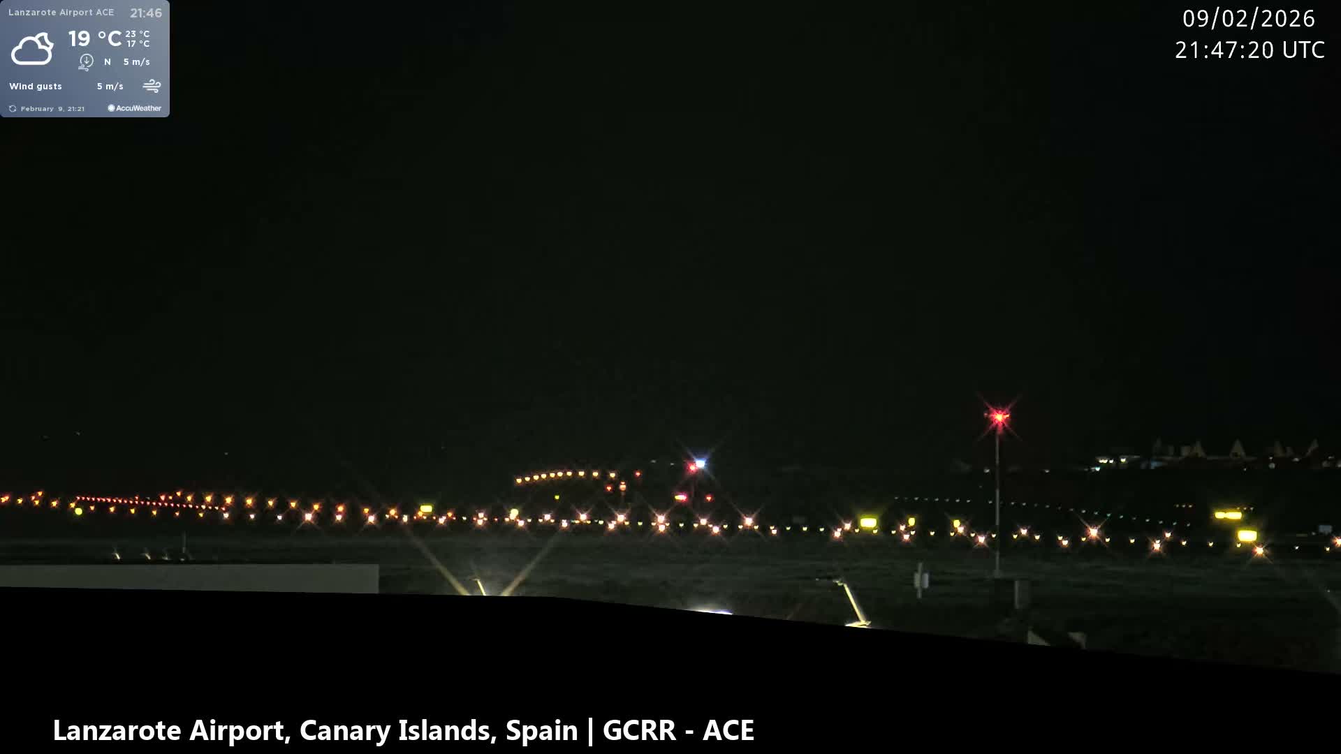 Lanzarote Airport from Inside Live Cam ACE/GCRR - Las Palmas , Canary Islands ,  Spain