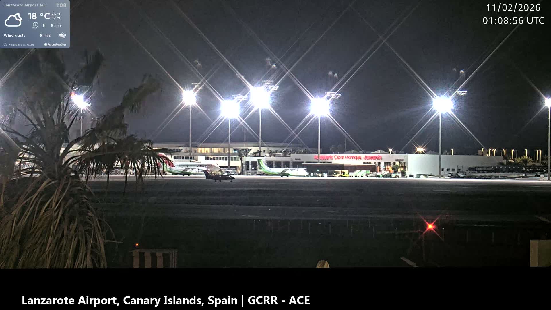 Lanzarote Airport from Inside Live Cam ACE/GCRR - Las Palmas , Canary Islands ,  Spain