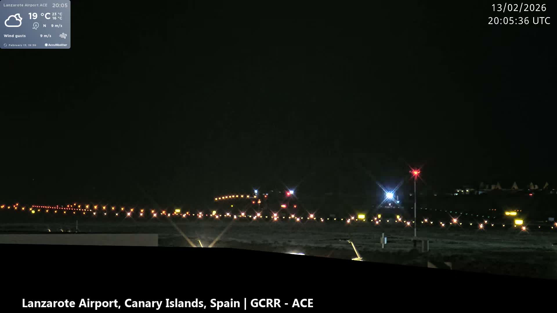 Lanzarote Airport from Inside Live Cam ACE/GCRR - Las Palmas , Canary Islands ,  Spain