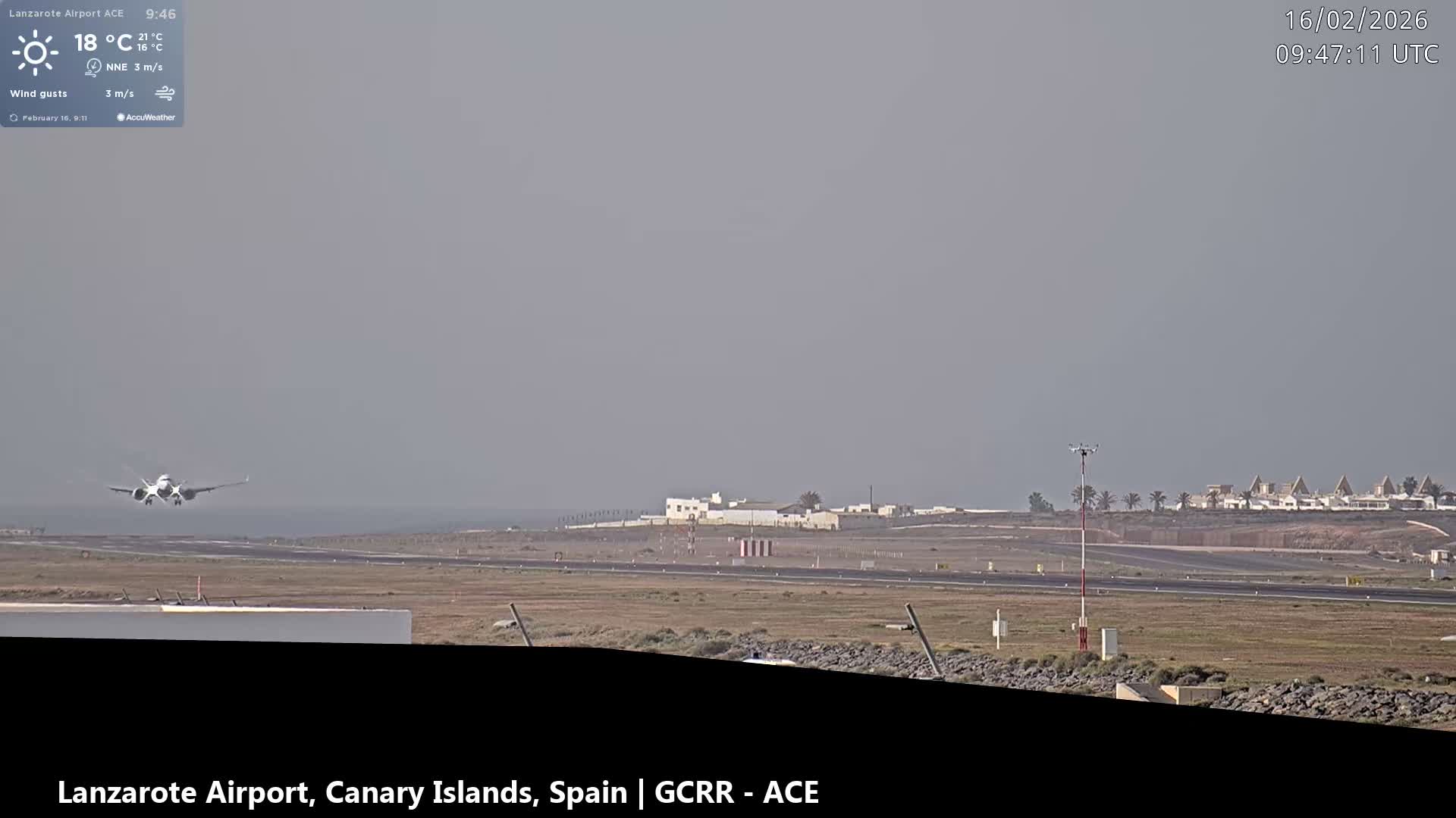 Lanzarote Airport from Inside Live Cam ACE/GCRR - Las Palmas , Canary Islands ,  Spain