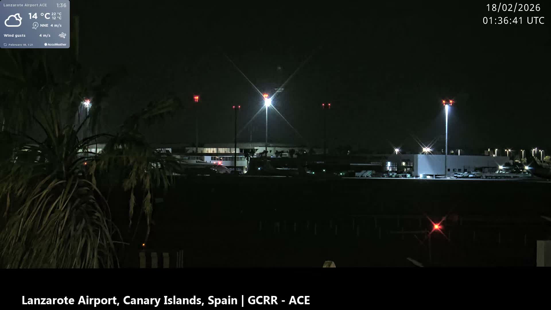 Lanzarote Airport from Inside Live Cam ACE/GCRR - Las Palmas , Canary Islands ,  Spain
