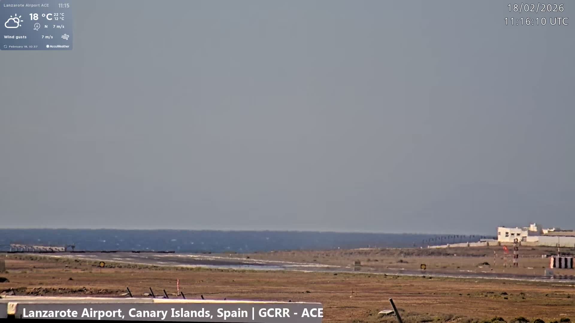 Lanzarote Airport from Inside Live Cam ACE/GCRR - Las Palmas , Canary Islands ,  Spain