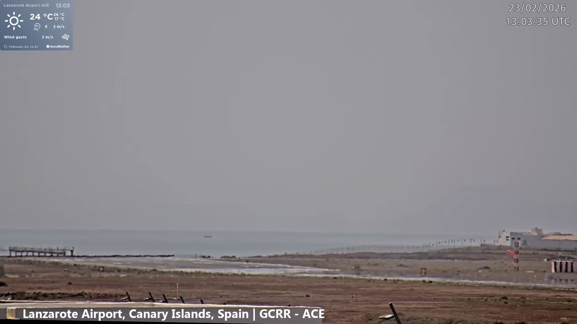 Lanzarote Airport from Inside Live Cam ACE/GCRR - Las Palmas , Canary Islands ,  Spain