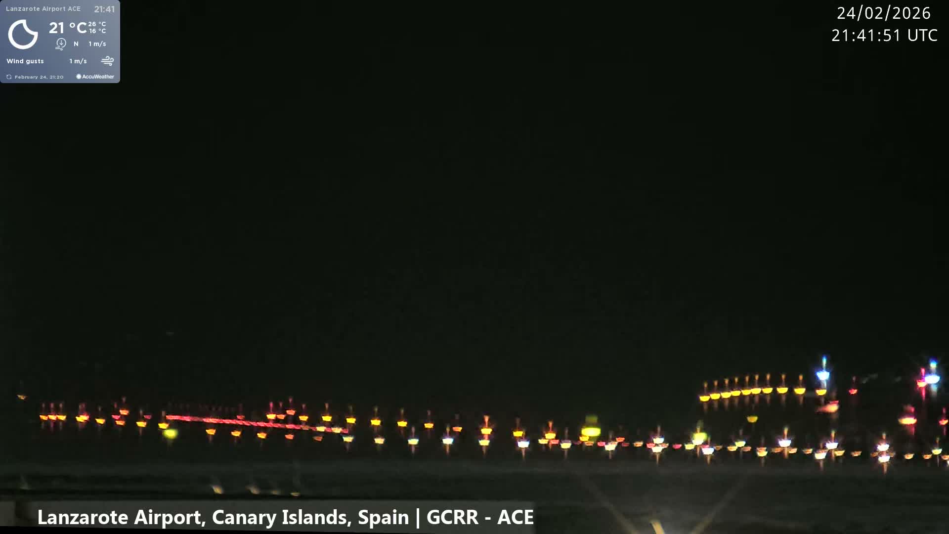 Lanzarote Airport from Inside Live Cam ACE/GCRR - Las Palmas , Canary Islands ,  Spain