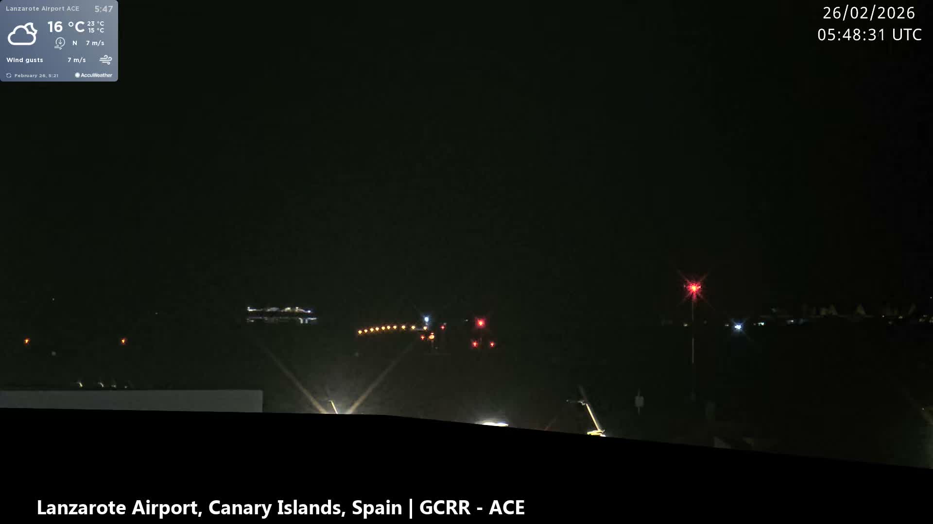 Lanzarote Airport from Inside Live Cam ACE/GCRR - Las Palmas , Canary Islands ,  Spain