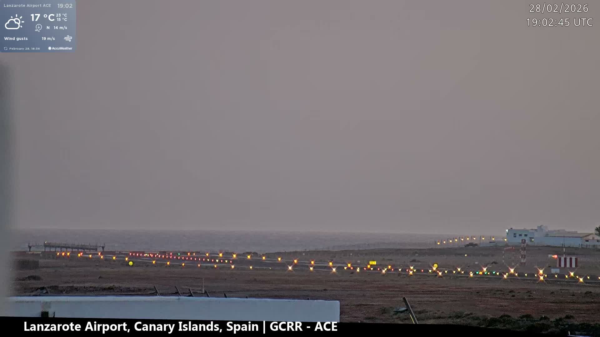 Lanzarote Airport from Inside Live Cam ACE/GCRR - Las Palmas , Canary Islands ,  Spain