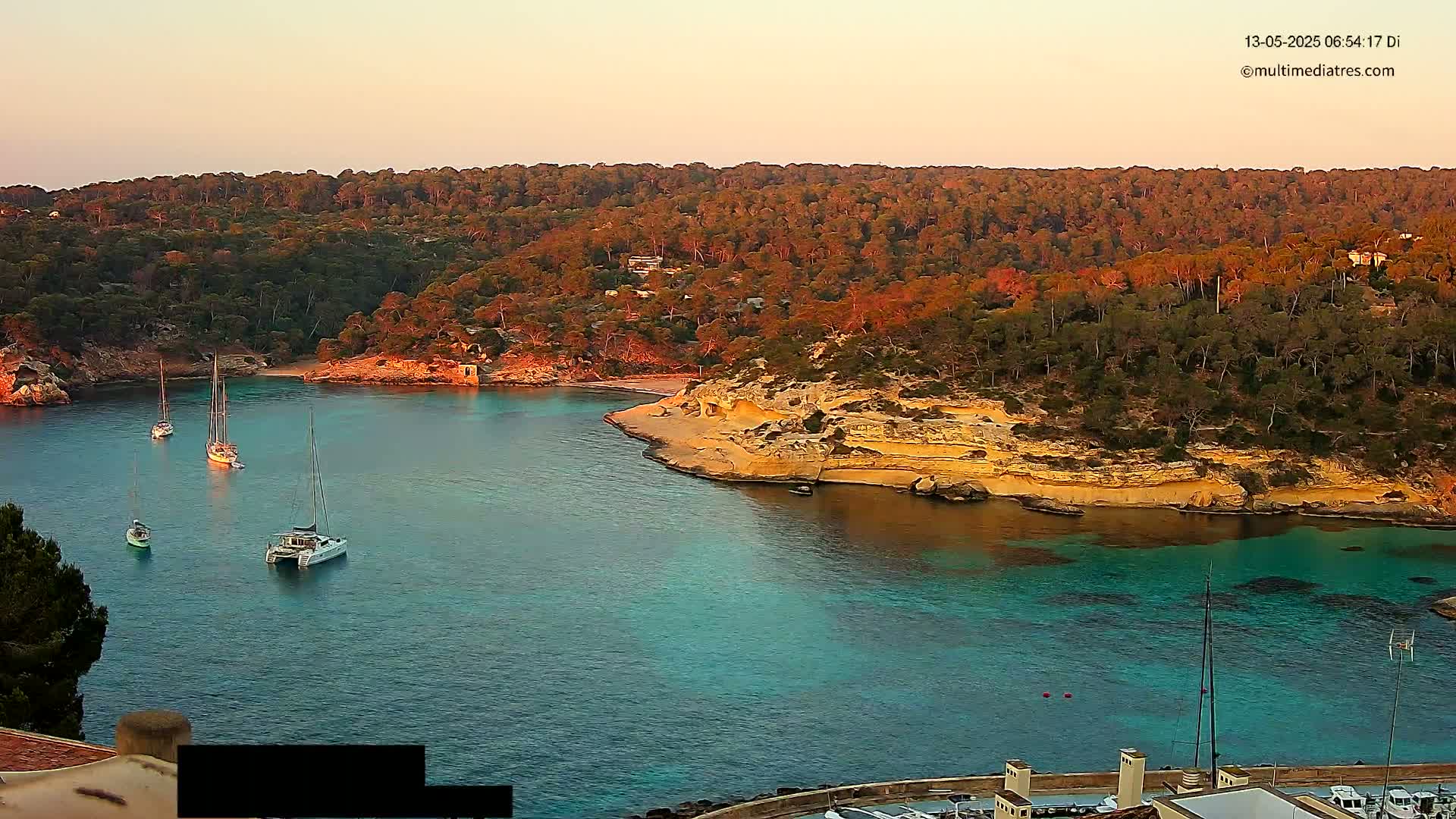 Cala Portal Vells Bay from Sol de Mallorca Live Cam - Mallorca, Balearic Islands, Spain