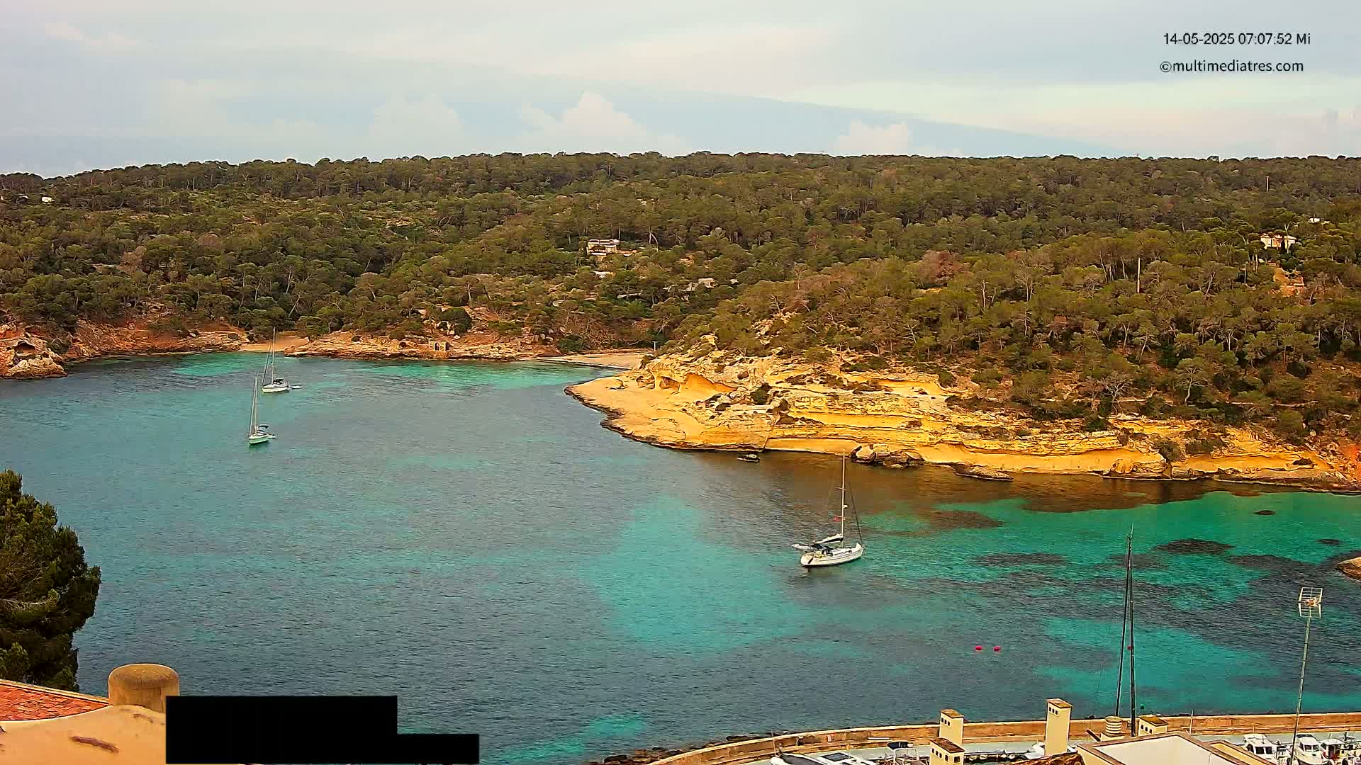 Cala Portal Vells Bay from Sol de Mallorca Live Cam - Mallorca, Balearic Islands, Spain