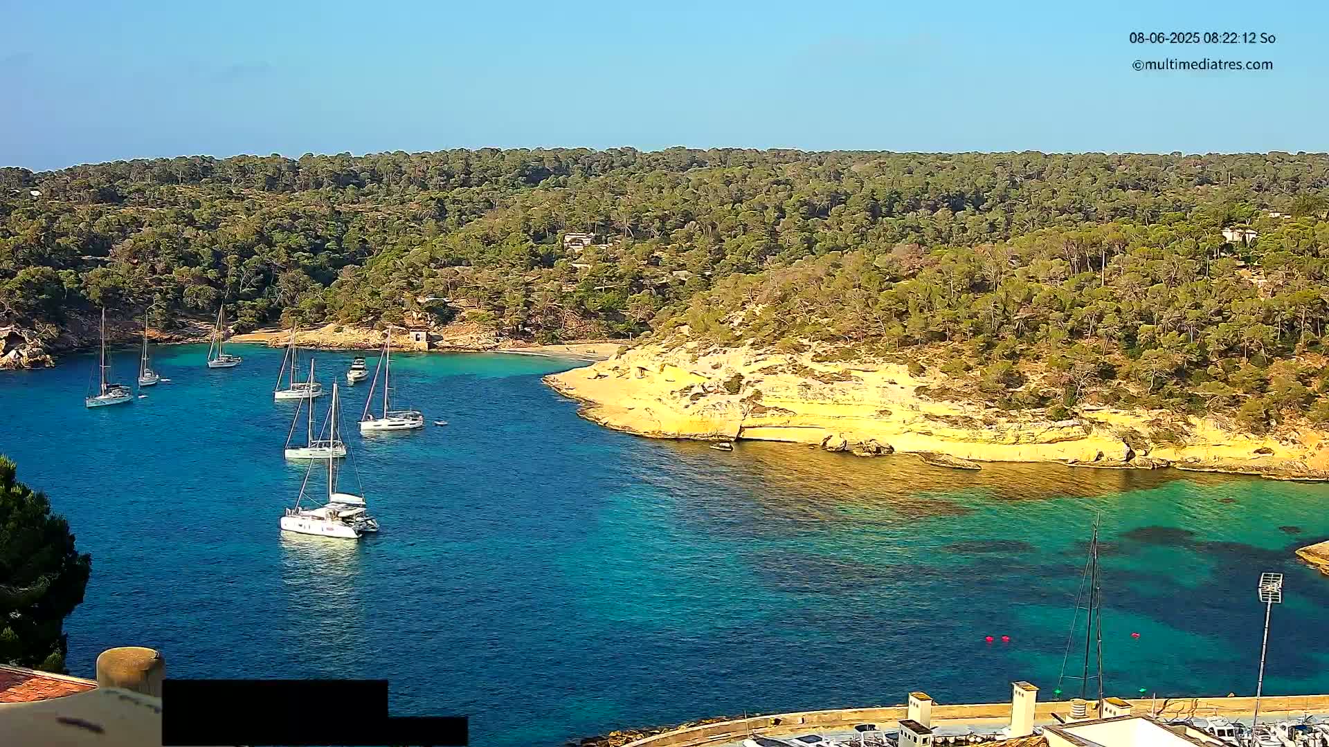 Cala Portal Vells Bay from Sol de Mallorca Live Cam - Mallorca, Balearic Islands, Spain